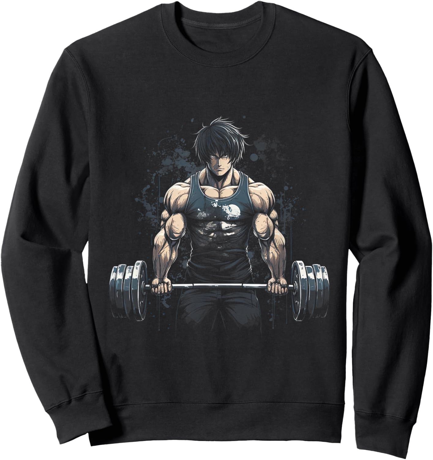 Anime Young Deadlift Fitness Motivation Strenght Sweatshirt - Sweatshirt | Black