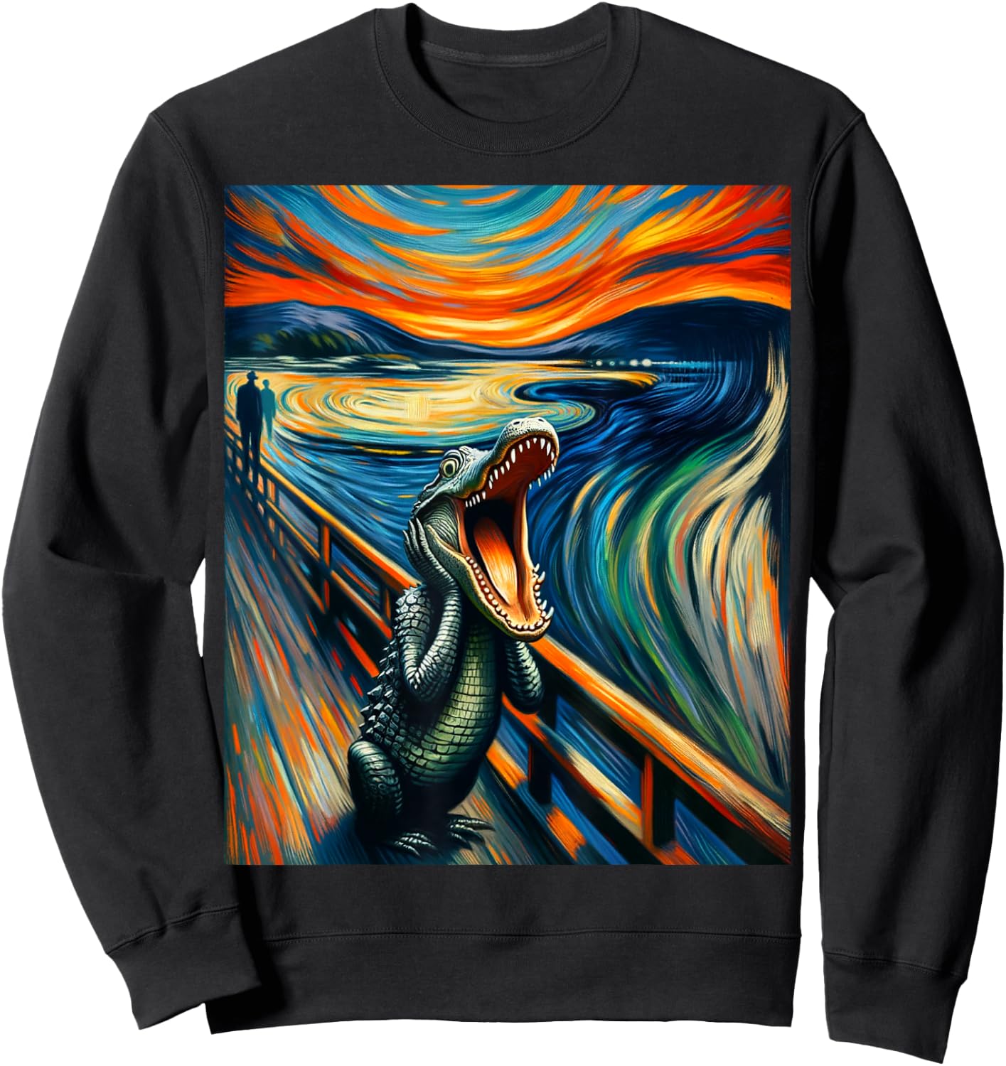 Expressionist Shirt for Alligator Lovers Artistic Alligator Sweatshirt - Sweatshirt | Black