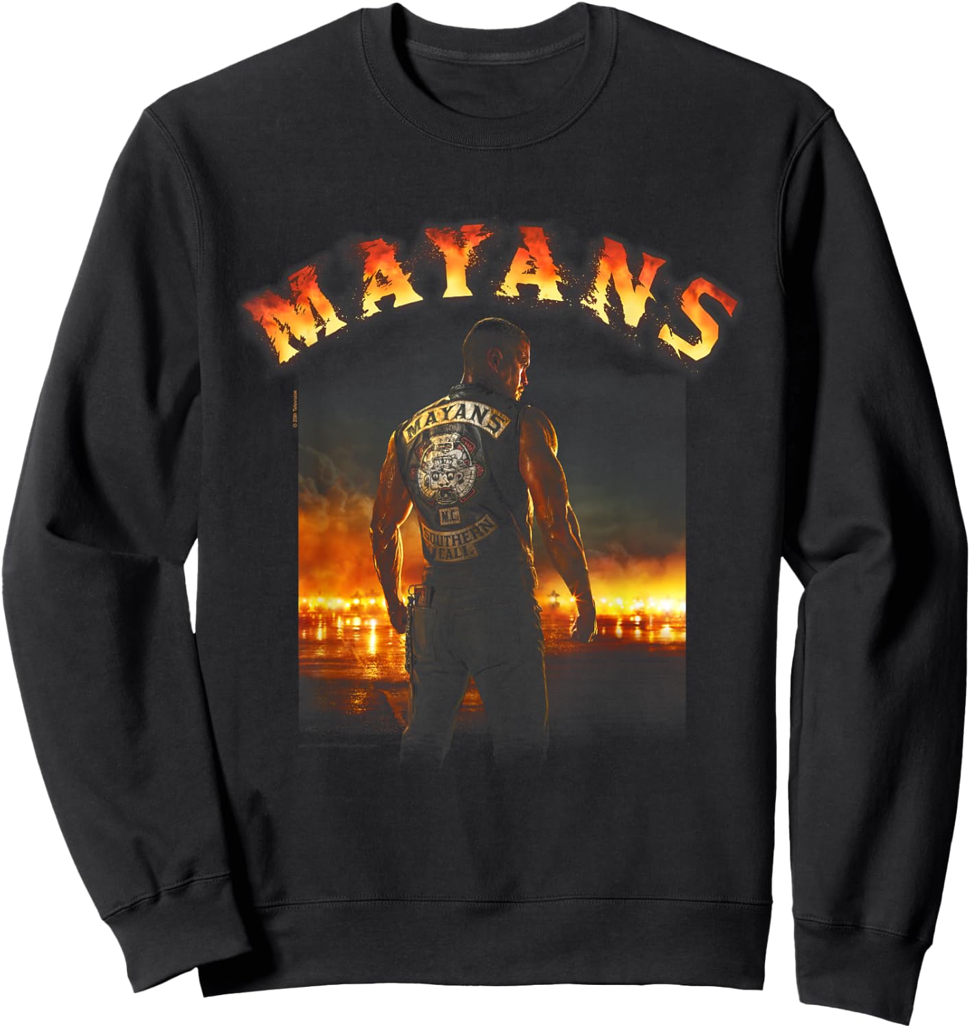 Mayans M.C. Logo on Fire & Pose Sweatshirt - Sweatshirt | Black