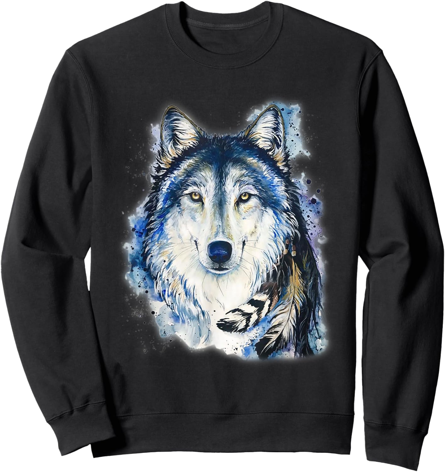 Vintage wolf Shirt wolf women Lovers for boys and girls Sweatshirt - Sweatshirt | Black