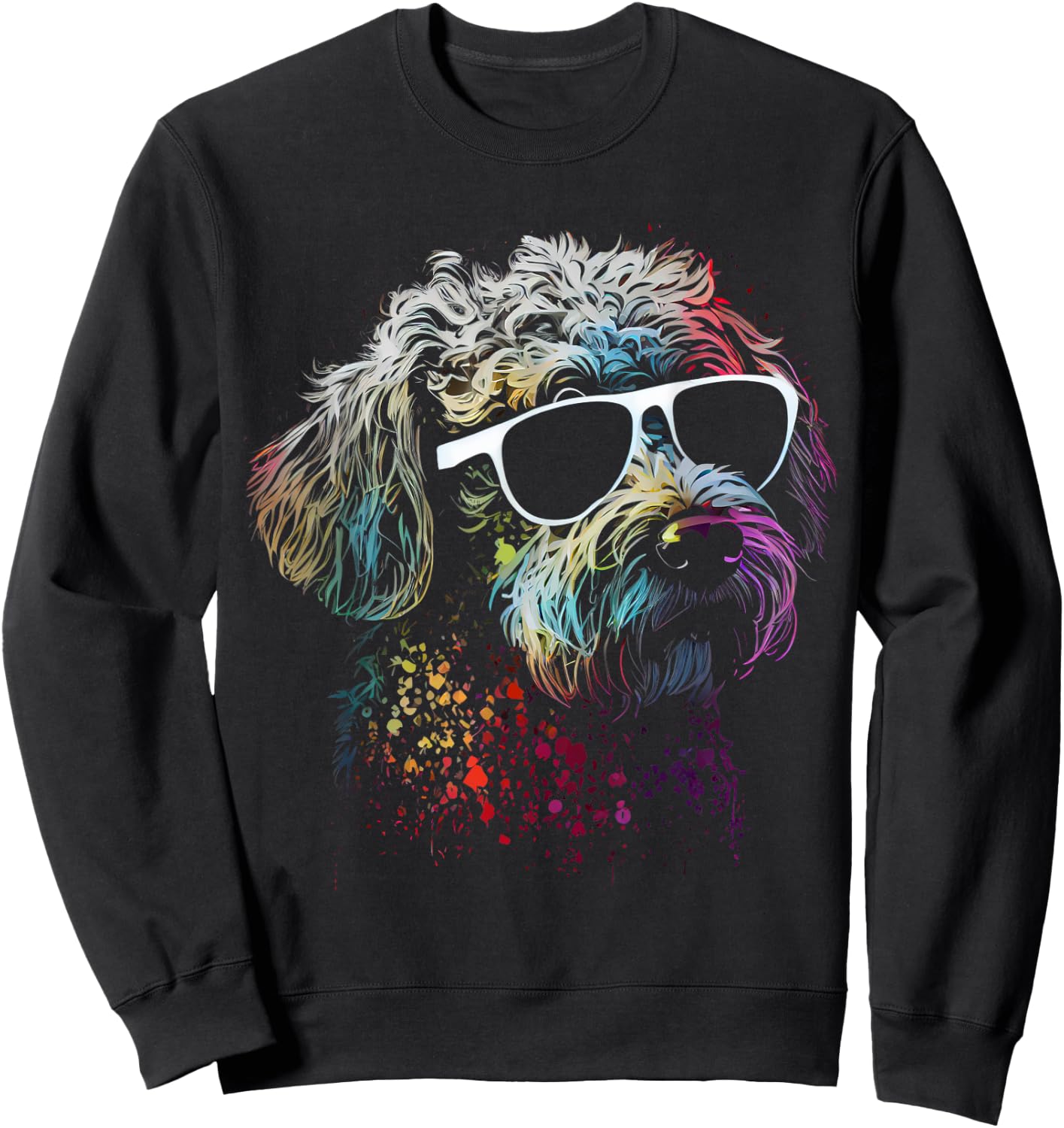 Schnoodle walking dog fans poodle schnauzer dogs Sweatshirt - Sweatshirt | Black