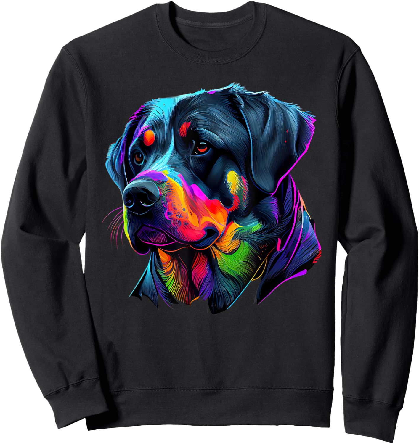 Rottweiler Pop Art Design Funny Rottweiler Sweatshirt - Sweatshirt | Black