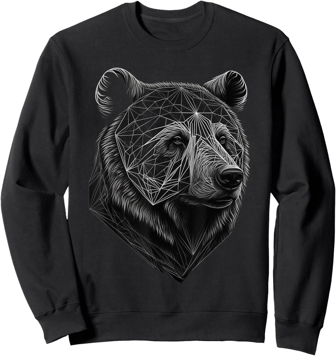 Bear wild animals art animal print animal motif bear Sweatshirt - Sweatshirt | Black