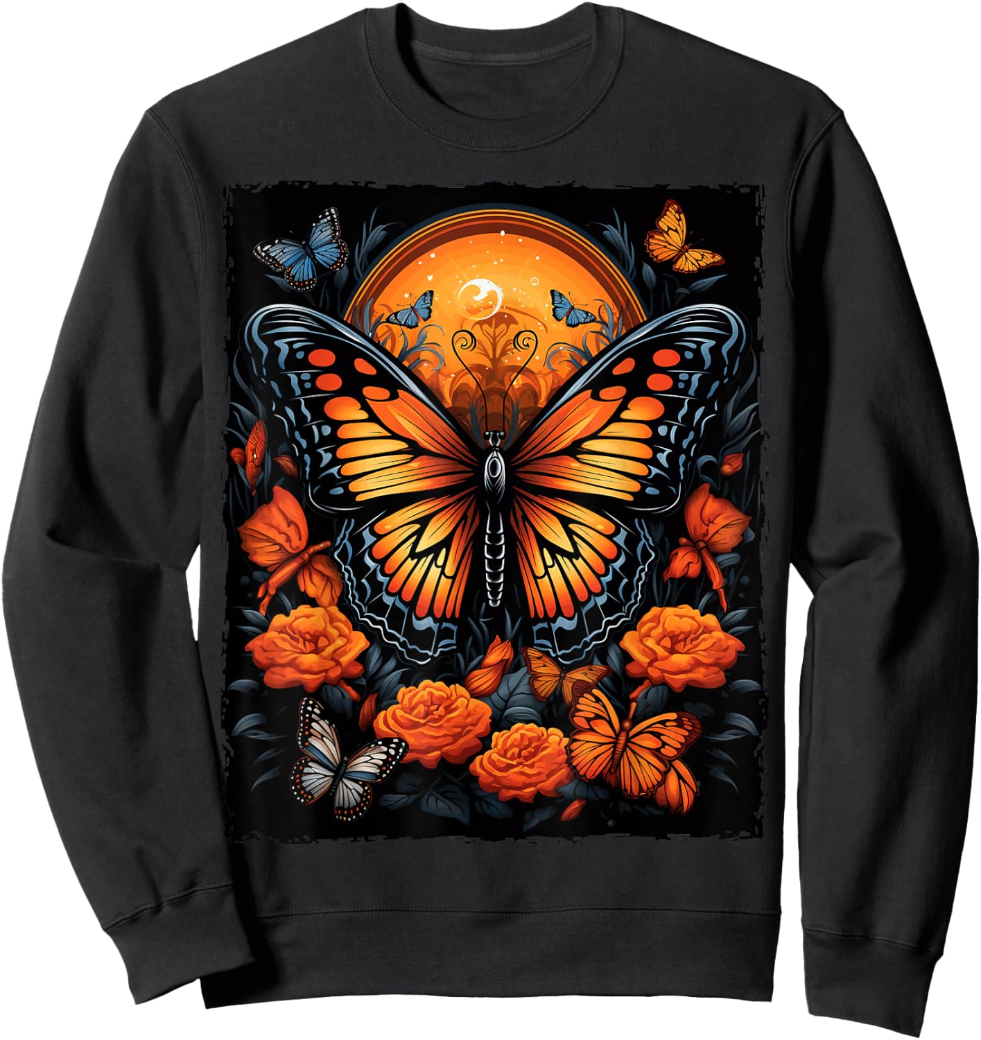 Monarch Butterfly Halloween Sweatshirt - Sweatshirt | Black