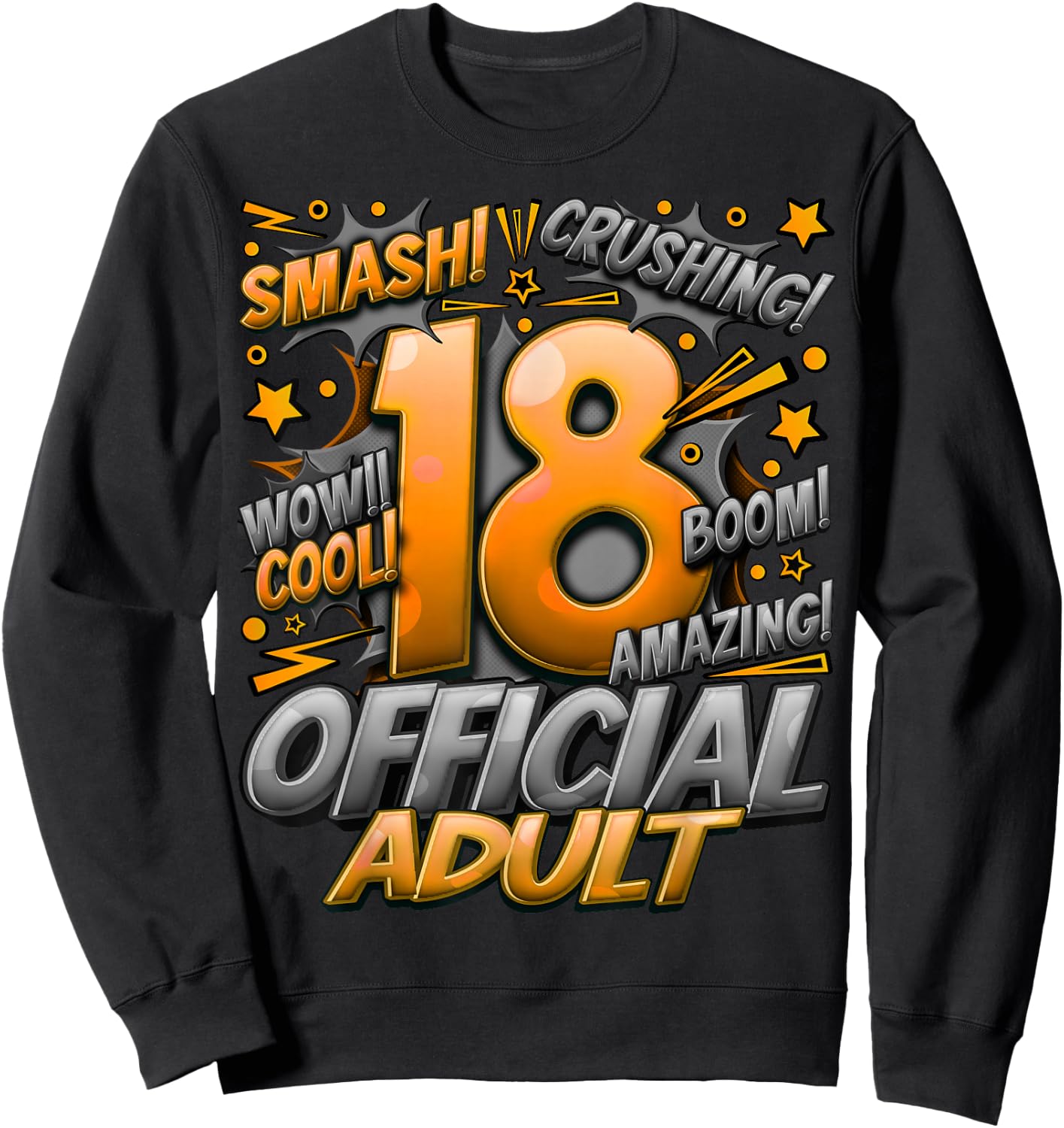 Official Adult 18th Birthday Comic Style Awesome Since 2005 Sweatshirt - Sweatshirt | Black