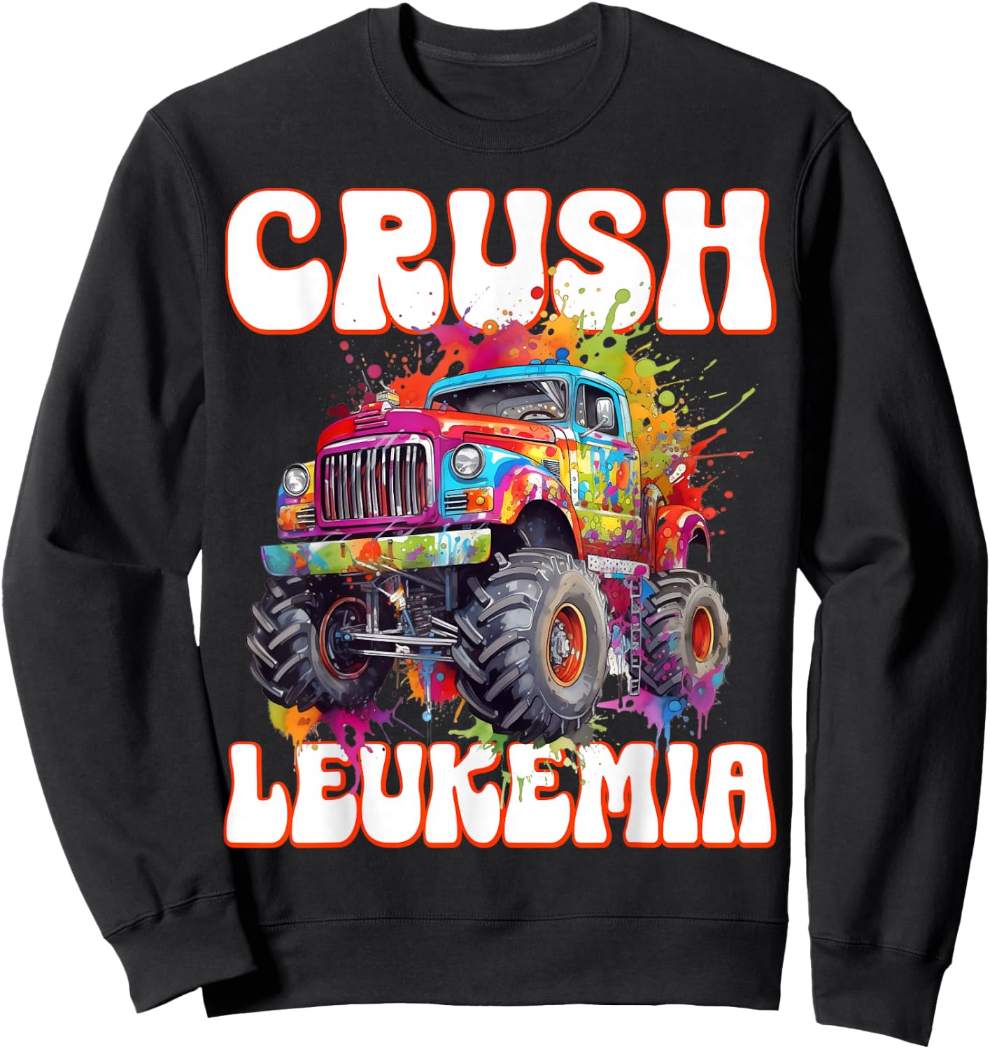 Crush Leukemia Awareness Cure Blood Cancer Fighter Kids Sweatshirt - Sweatshirt | Black