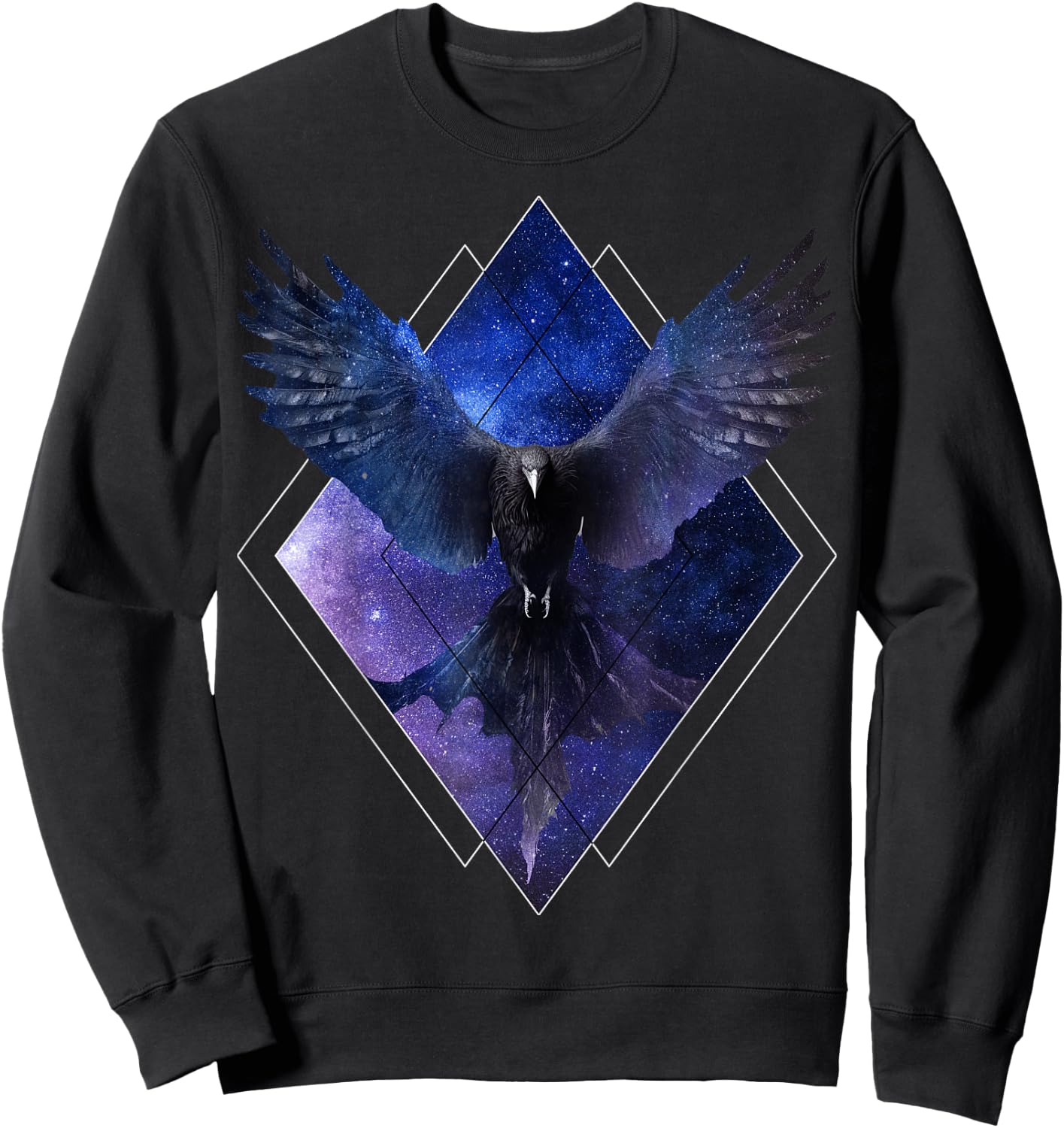Celestial Raven Space Crow Galaxy Aesthetic Bird Sweatshirt - Sweatshirt | Black