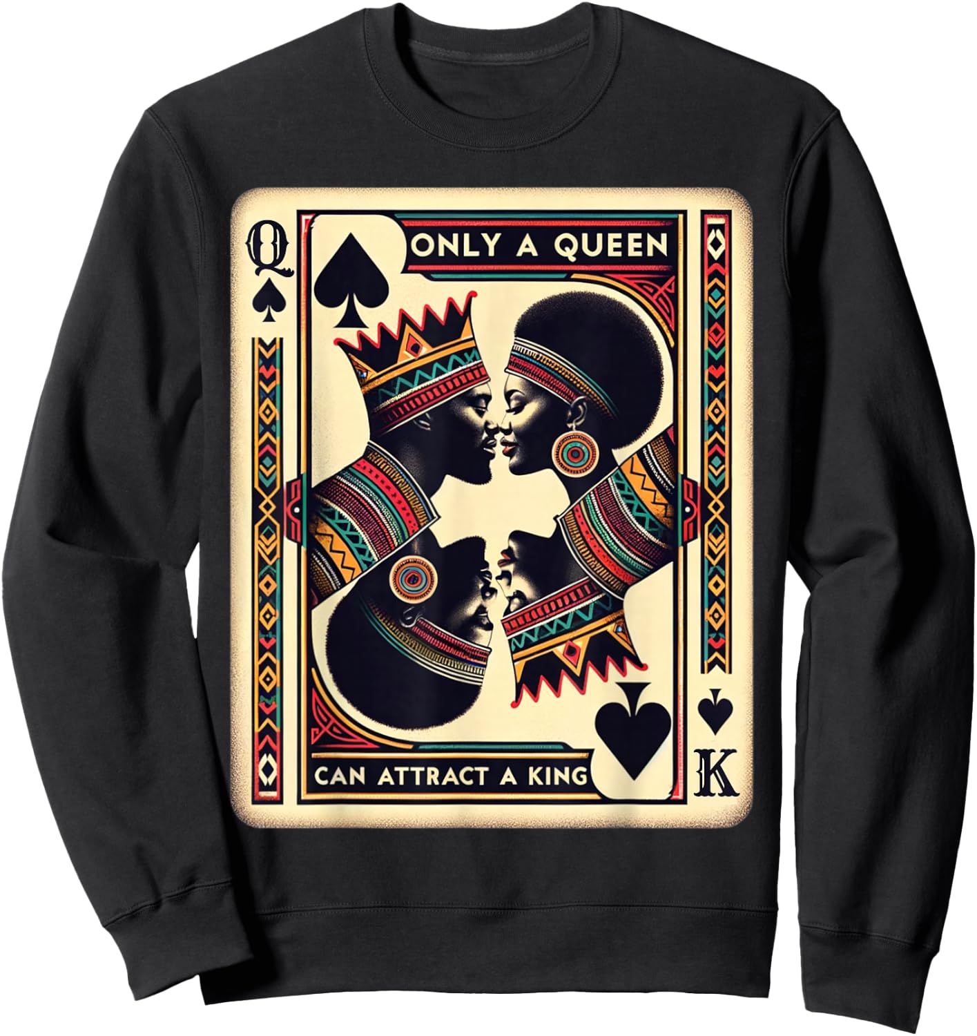 King & Queen Black Love African American Couples Marriage Sweatshirt - Sweatshirt | Black