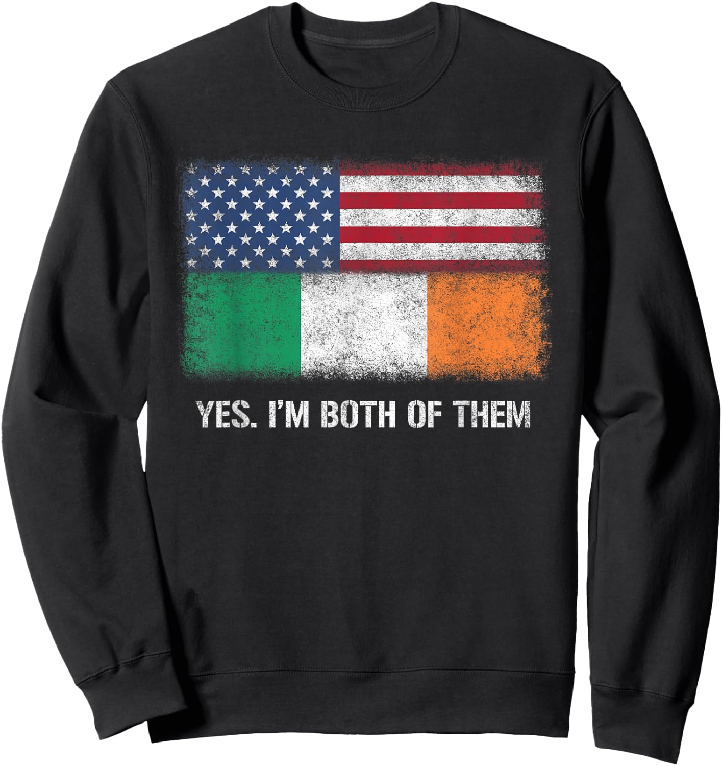 Usa Ireland Irish American Flag Dual Citizen Citizenship Sweatshirt - Sweatshirt | Black