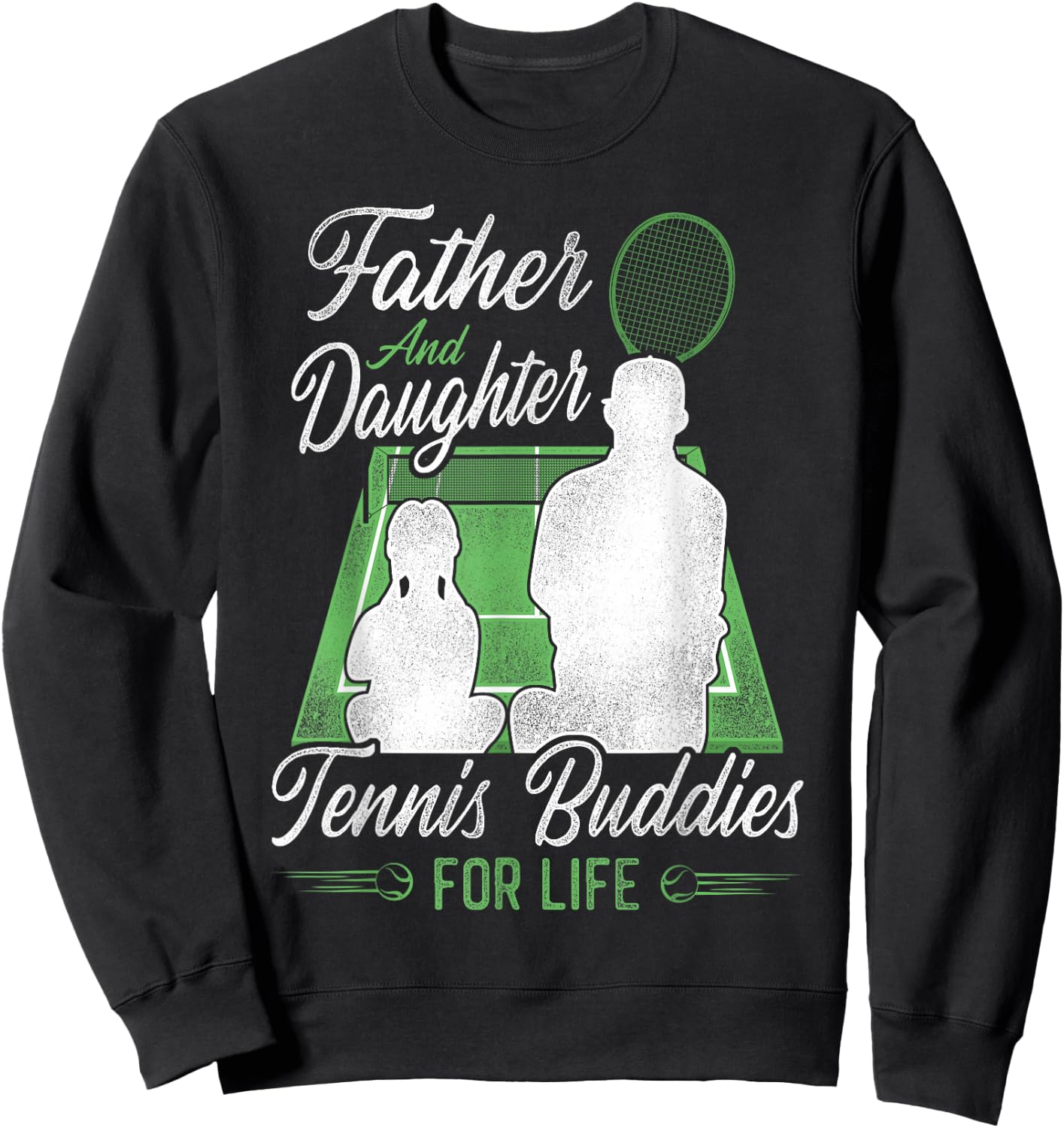 Funny Tennis Player Racket Dad Daughter Father And Daughter Sweatshirt - Sweatshirt | Black