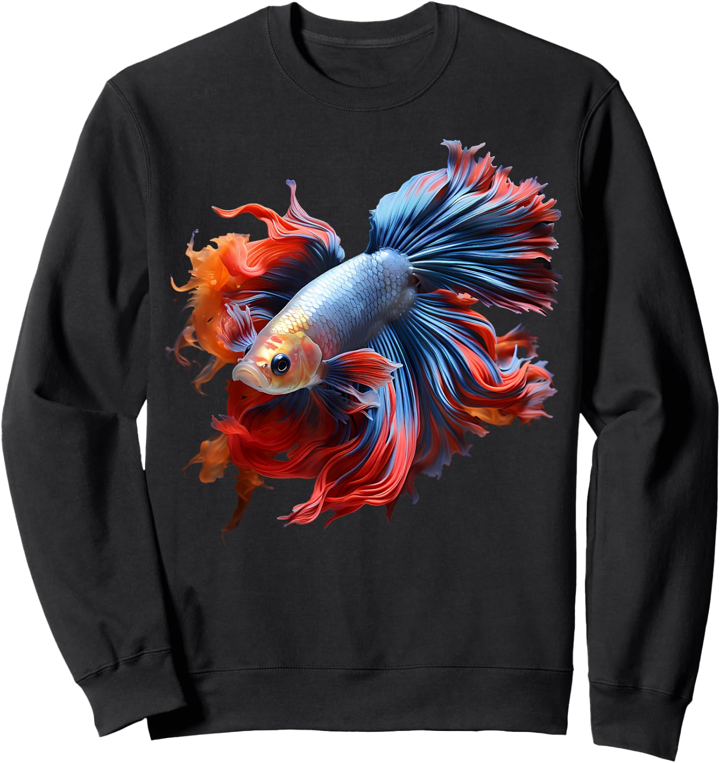 Colorful Fish Make Life Betta Fighting Fish Nano Aquarium Sweatshirt - Sweatshirt | Black