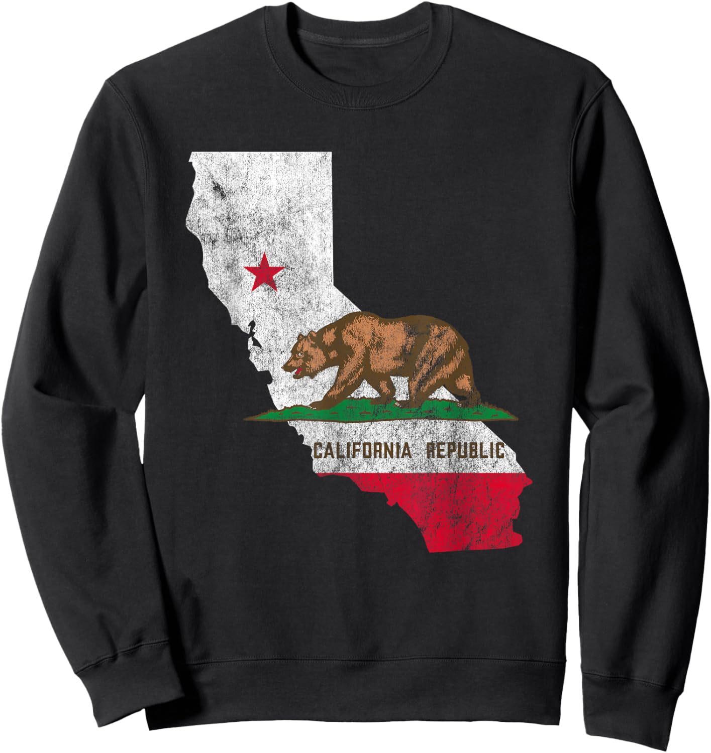 Vintage California Republic Flag CA USA State Patriot Sweatshirt - Sweatshirt | Black