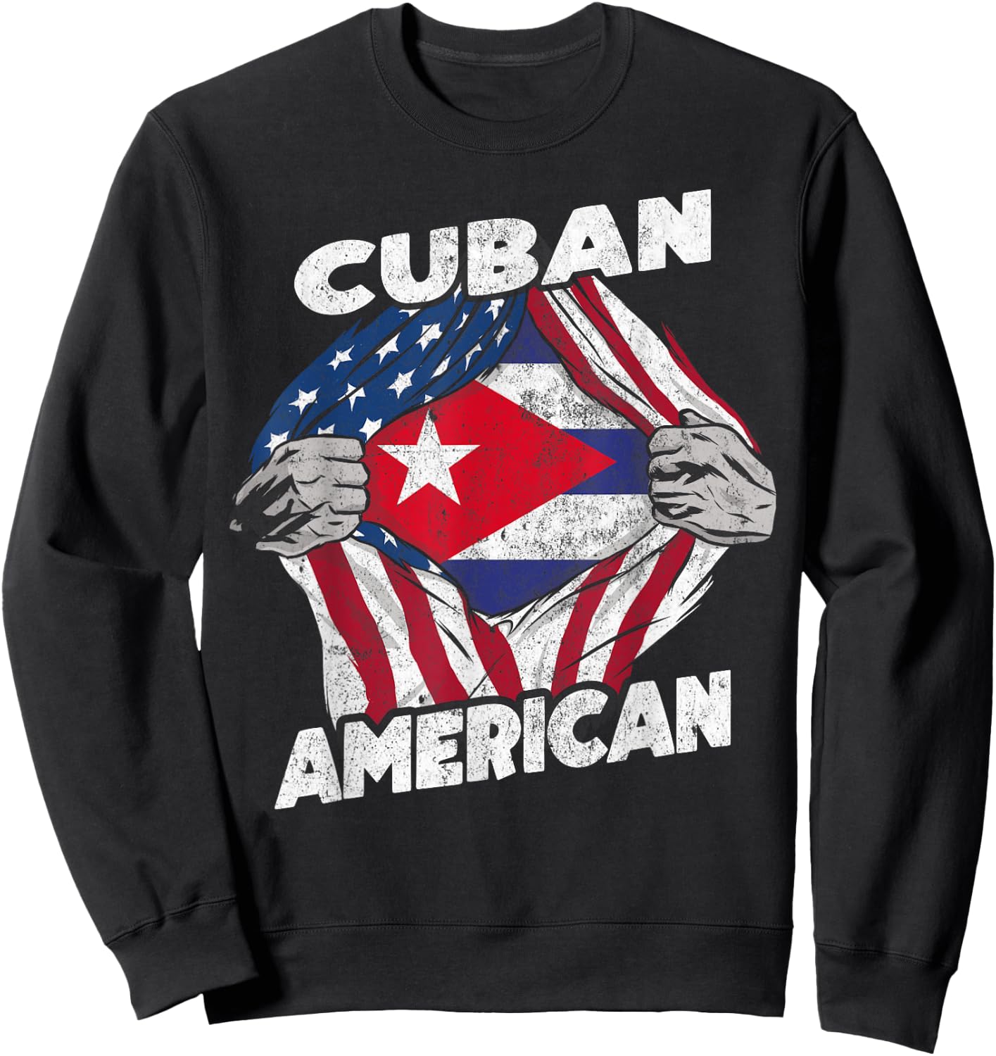 Cuban And American Flag Cuba Proud Sweatshirt - Sweatshirt | Black