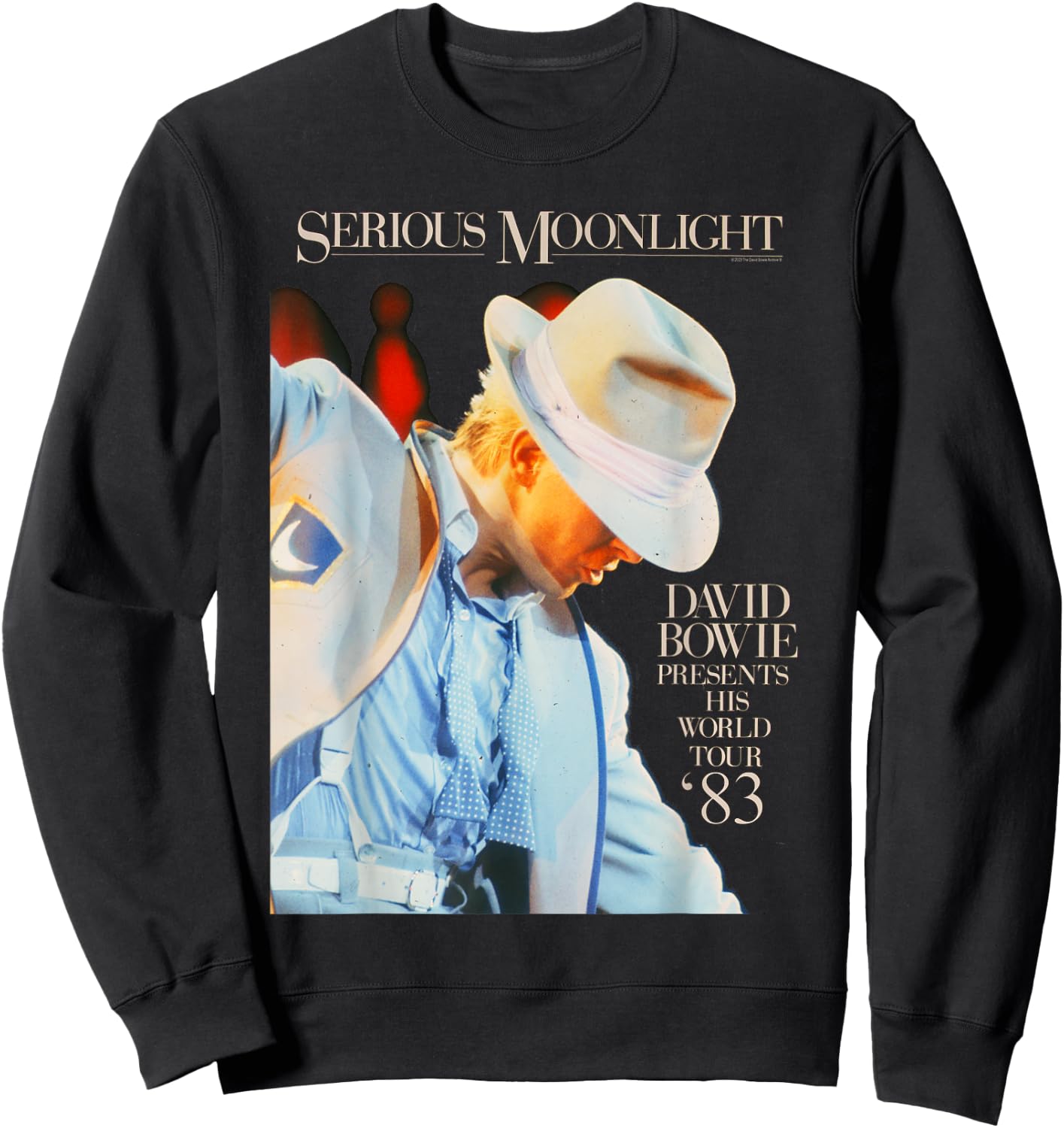 David Bowie Music Rock Serious Moonlight Sweatshirt - Sweatshirt | Black