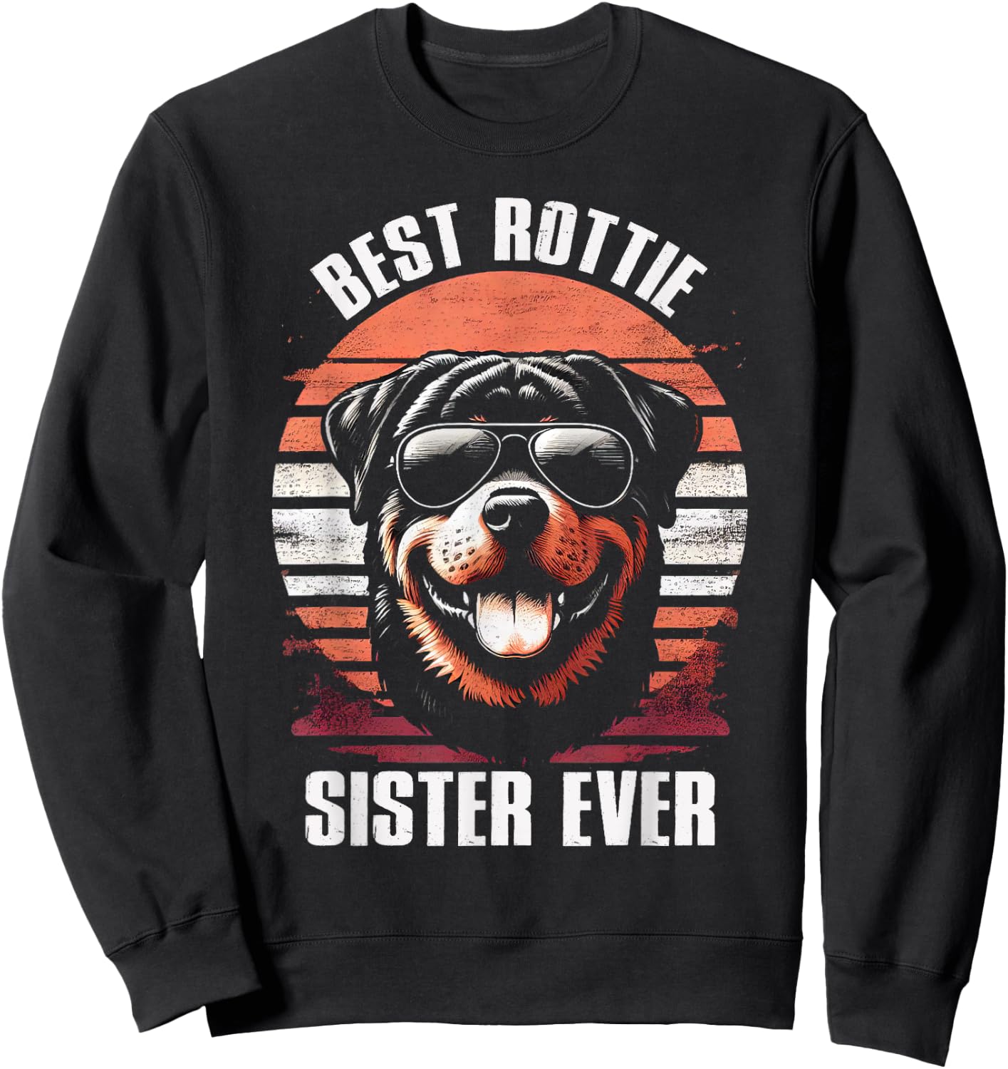 Best Rottie Sister Ever Rottweiler Dog Vintage Women Kids Sweatshirt - Sweatshirt | Black