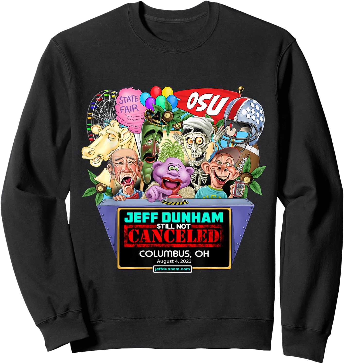 Jeff Dunham Black Classic Fit , -Adults, Short Sleeve, Small Sweatshirt - Sweatshirt | Black