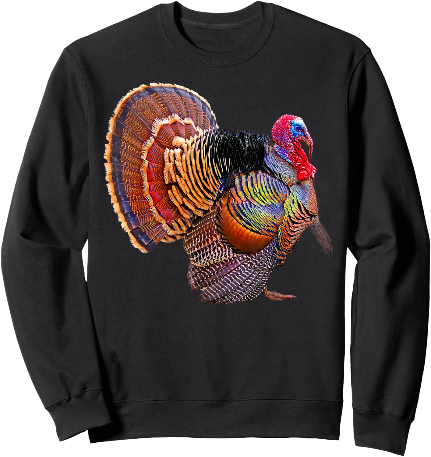 Turkey Wild Bird Wildlife Thanksgiving Sweatshirt - Sweatshirt | Black
