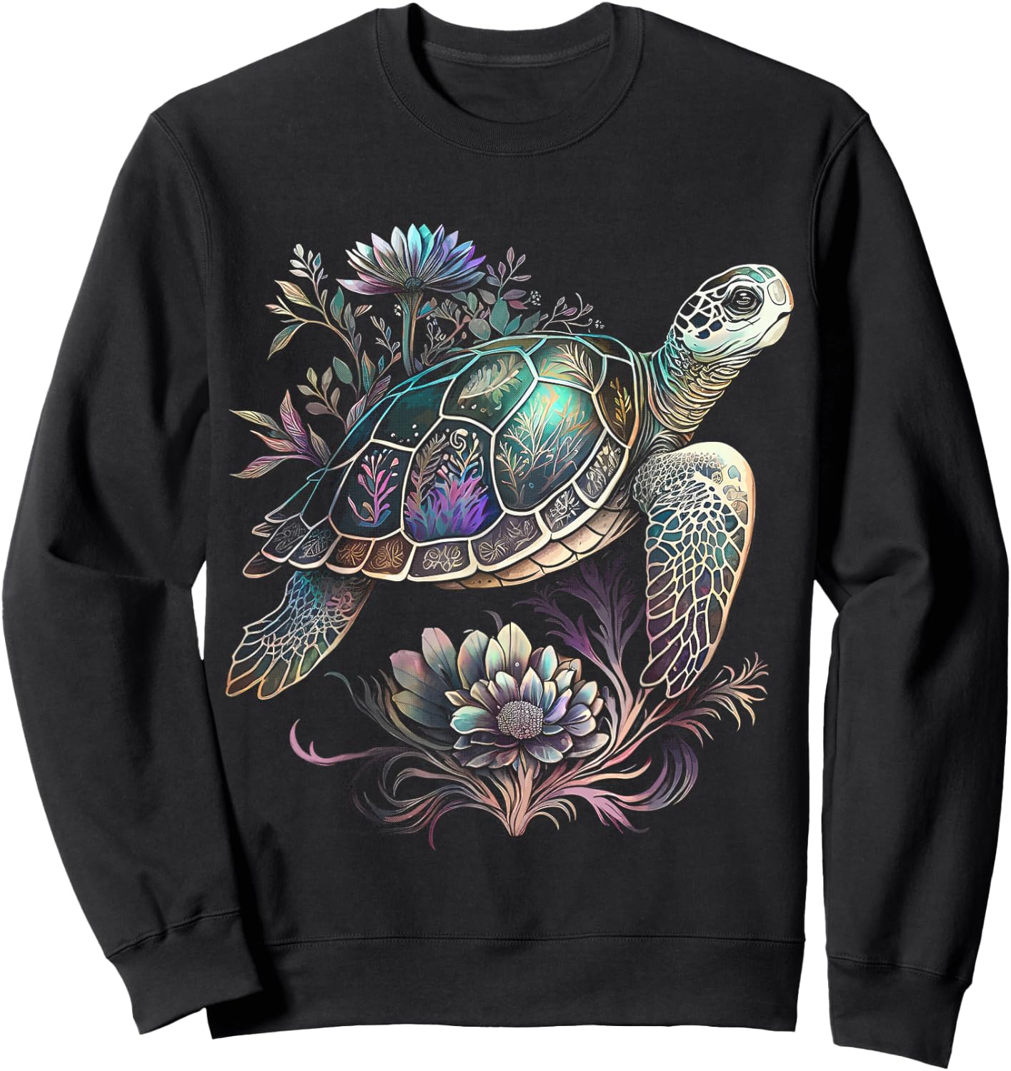 Sea Turtle Beach Lover Ocean Animal Graphic Novelty Sweatshirt - Sweatshirt | Black