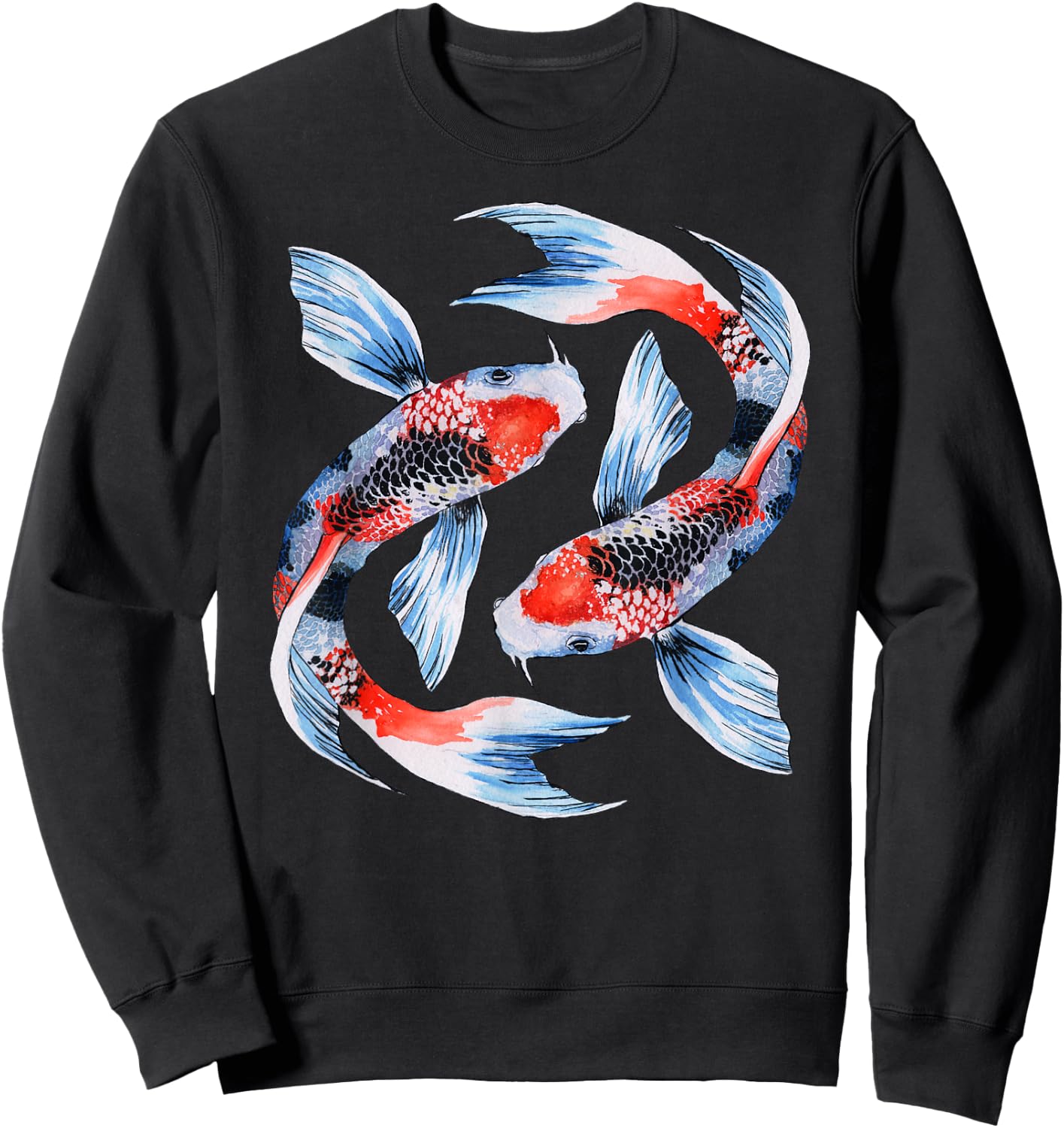 Japanese Koi Carp Nishikigoi Fish Cherry Blossoms Men Women Sweatshirt - Sweatshirt | Black