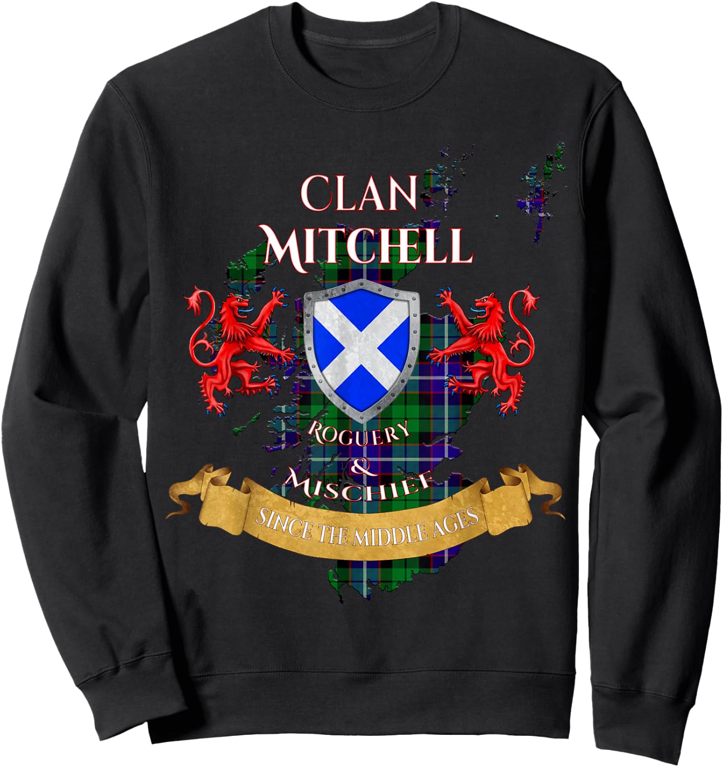 Mitchell Scottish Family Clan Middle Ages Mischief Sweatshirt - Sweatshirt | Black