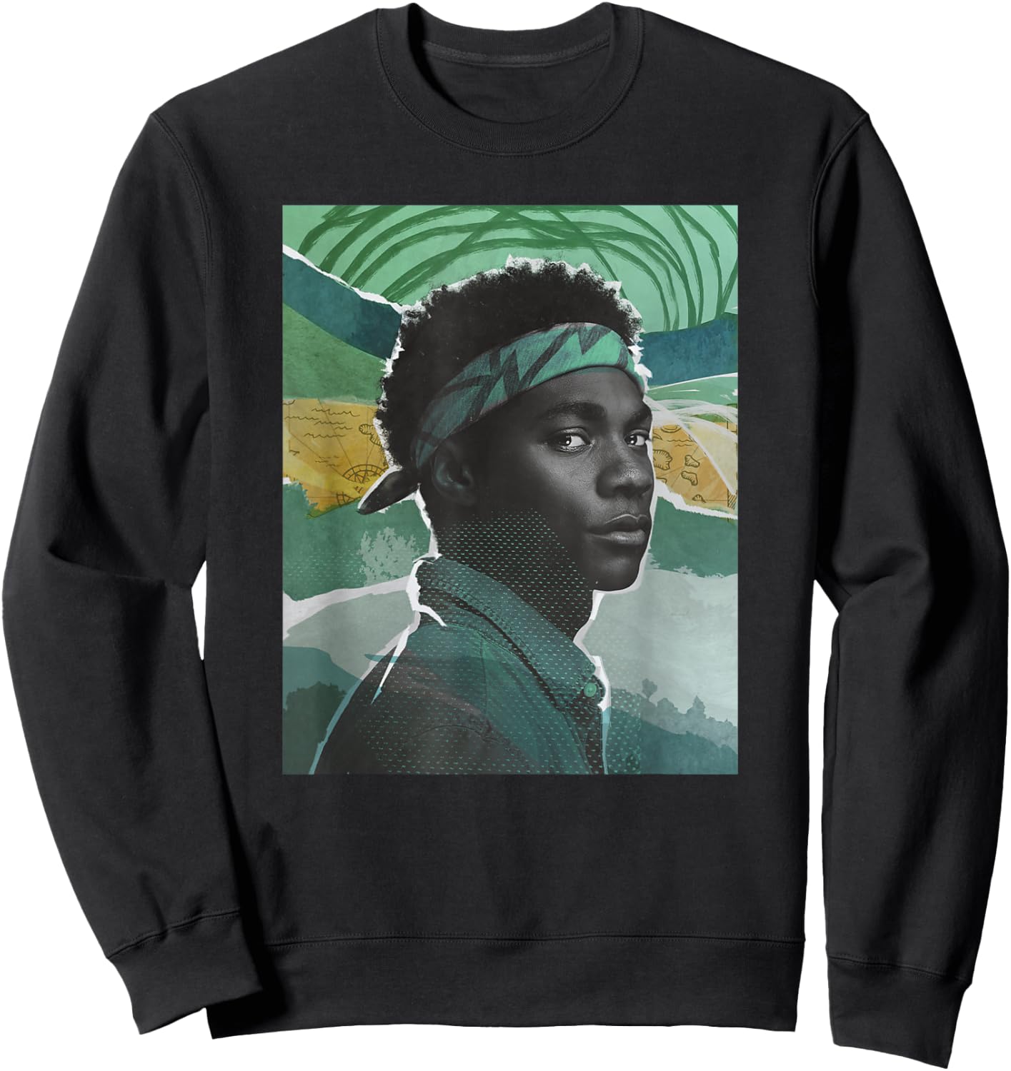 Outer Banks Season 3 Pope Heyward Mixed Collage Portrait Sweatshirt - Sweatshirt | Black