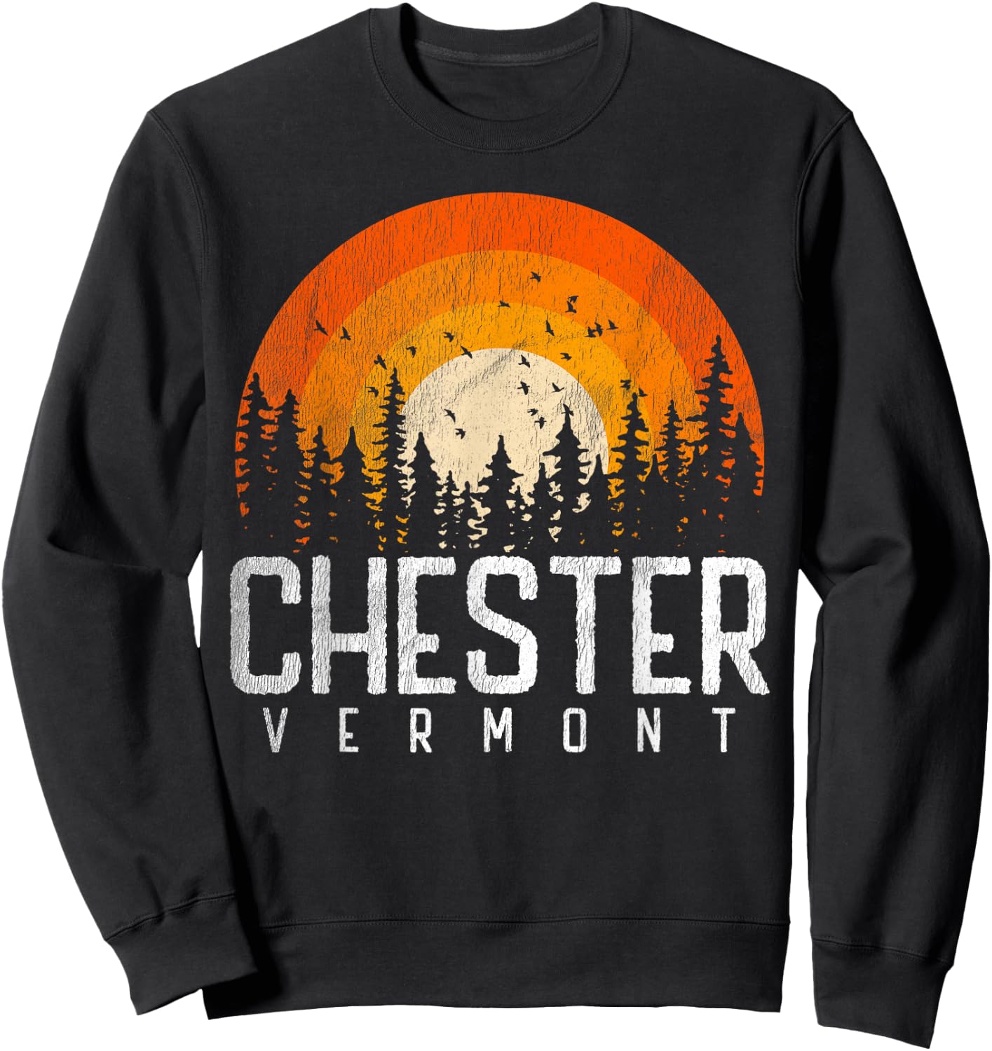 Chester Vermont VT Shirt Vintage 70s 80s 90s Retro City Gift Sweatshirt - Sweatshirt | Black