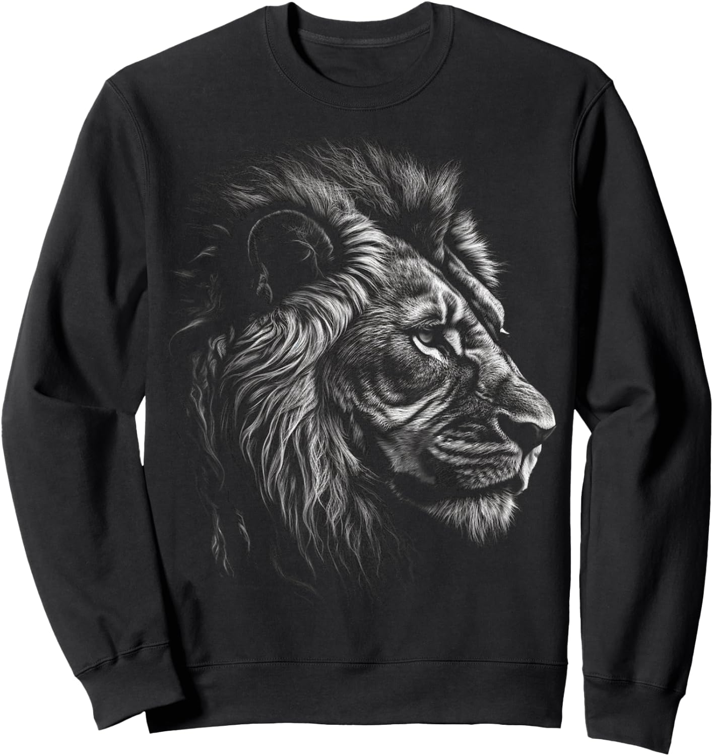 Lion - Art Animal Lion Sweatshirt - Sweatshirt | Black