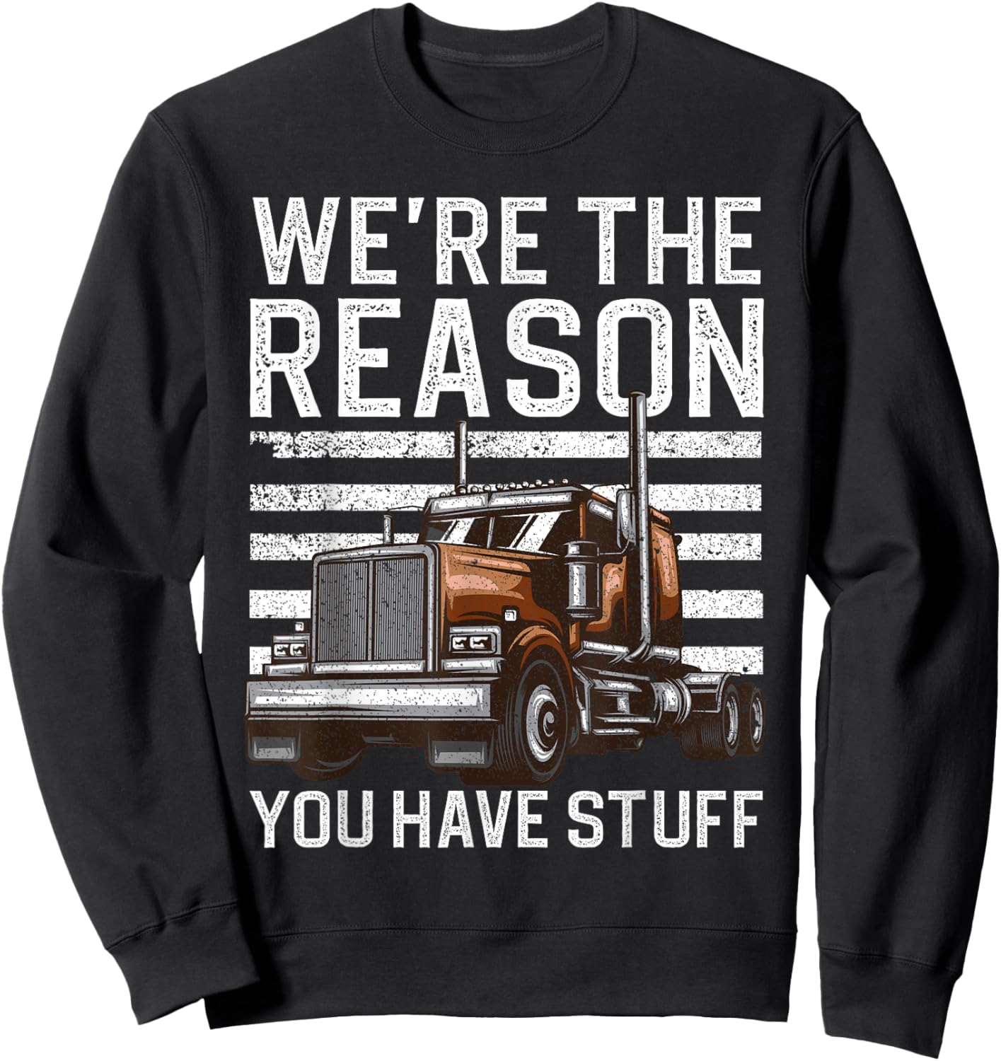 Funny Trucker Design Women Semi Truck Driver Lover Sweatshirt - Sweatshirt | Black
