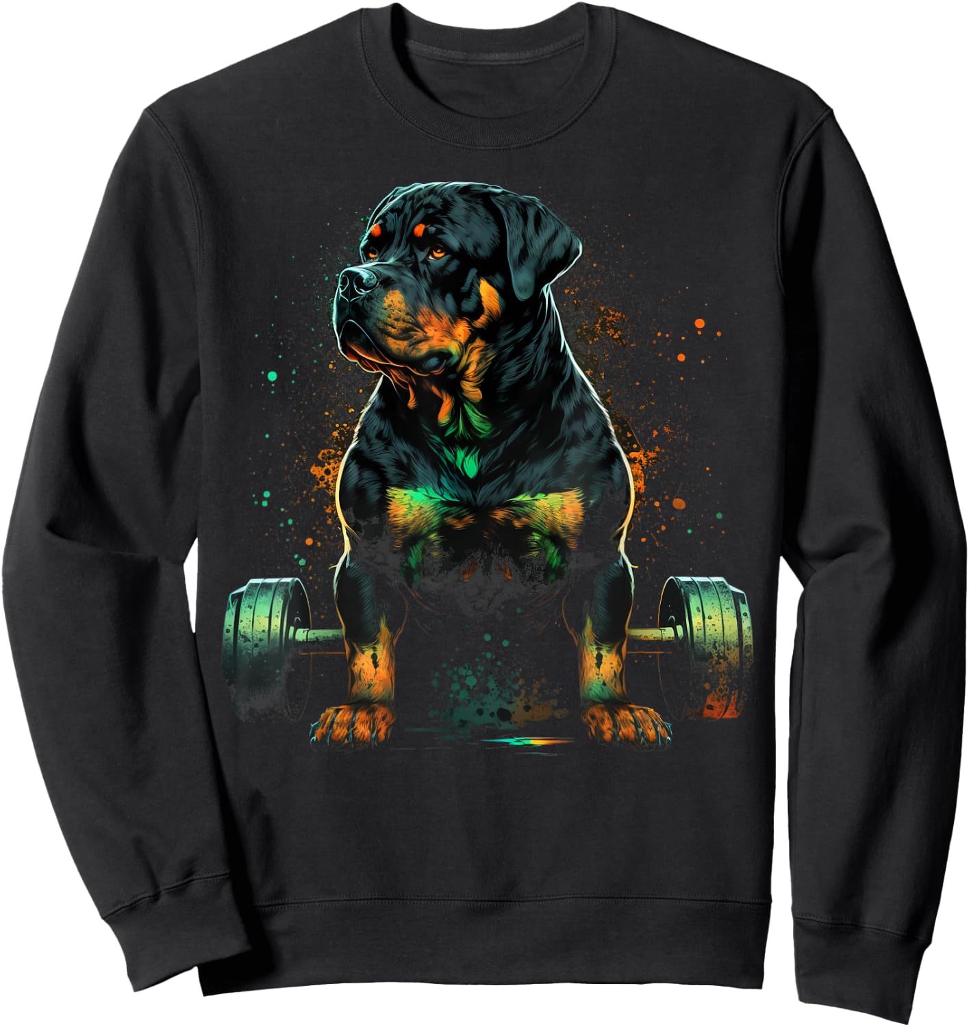 Rottweiler Weightlifting Dog Funny Fitness Gym Rottweiler Women Kids Sweatshirt - Sweatshirt | Black