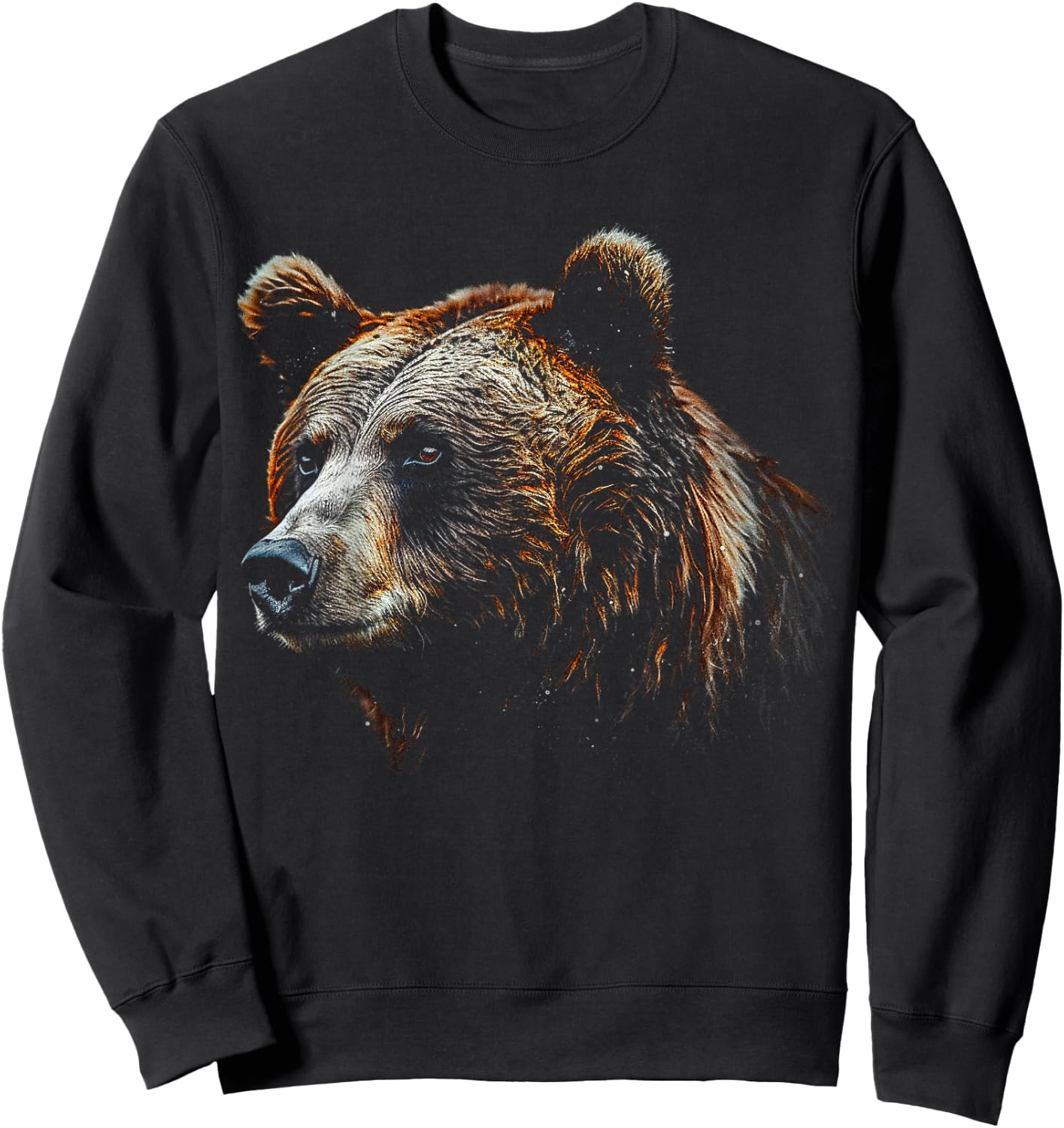 Bear Lover Artwork | Animal Motif Bear Sweatshirt - Sweatshirt | Black