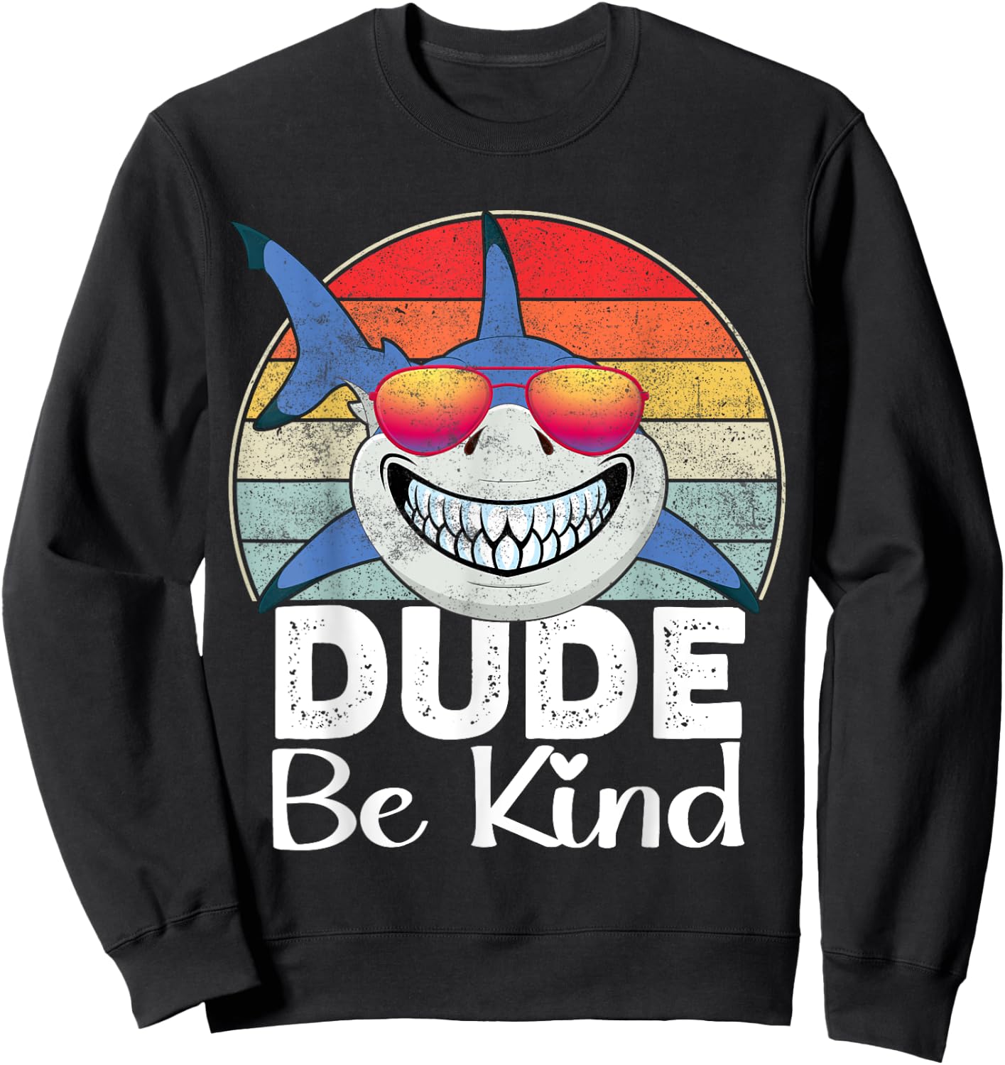 Dude Be Kind Shark Unity Day Orange Anti Bullying 2025 Kids Sweatshirt - Sweatshirt | Black