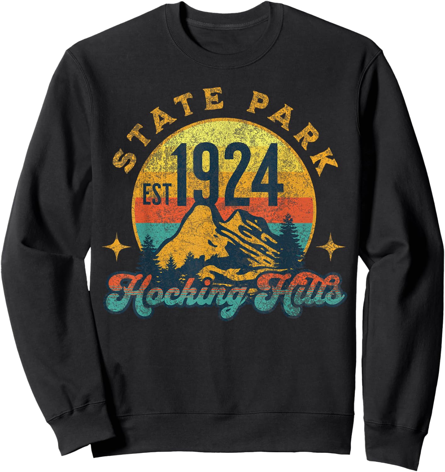 Hocking Hills Ohio Nature Mountains Hiking Outdoors Vintage Sweatshirt - Sweatshirt | Black