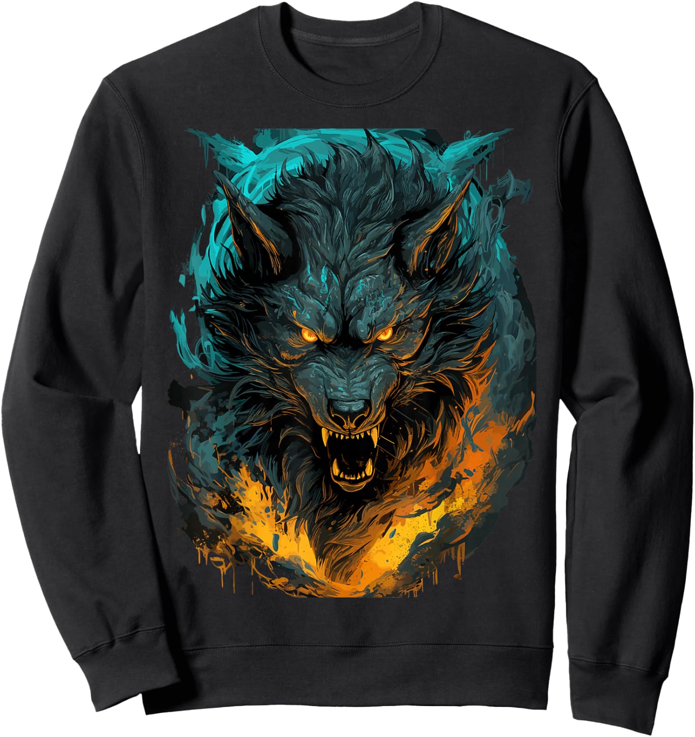 Fenrir Wolf - Norse Mythology - Ragnarok Viking Sweatshirt - Sweatshirt | Black