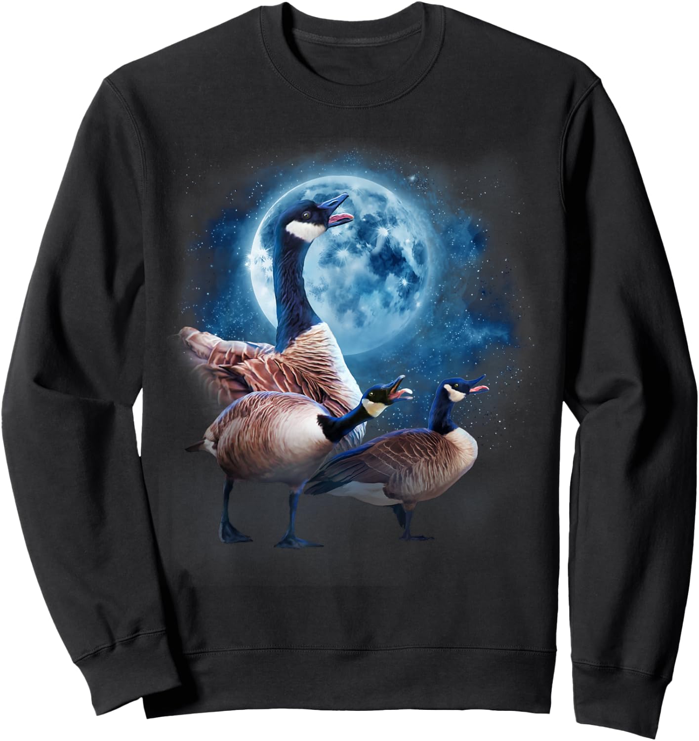 Canadian Goose Shirt - Howling at the Moon Silly Goose Sweatshirt - Sweatshirt | Black