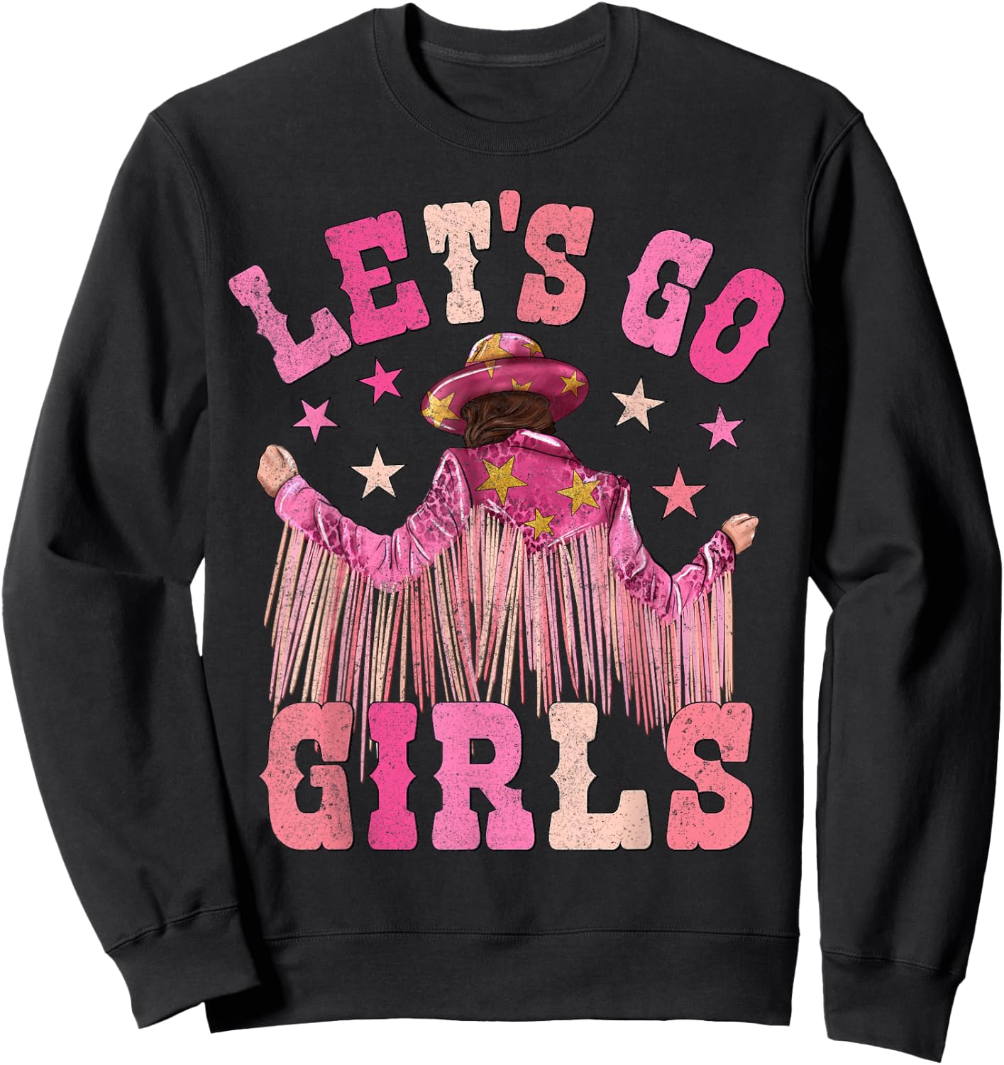 Let's Go Girls Western Country Cowgirl Bachelorette Matching Sweatshirt - Sweatshirt | Black