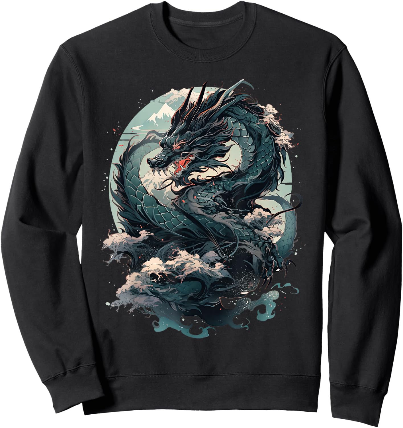 Japanese Aesthetic Dragon japanese art Japan Tattoo Sweatshirt - Sweatshirt | Black