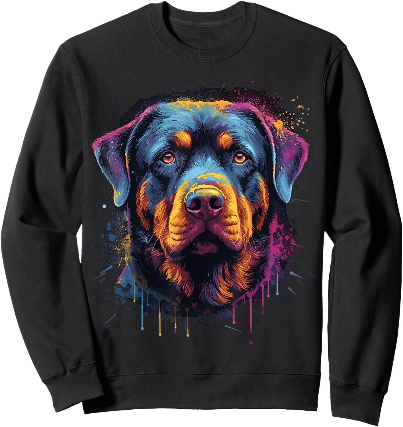 Cute Rottweiler Dog Lover Colorful Men Women Boys Girls Sweatshirt - Sweatshirt | Black