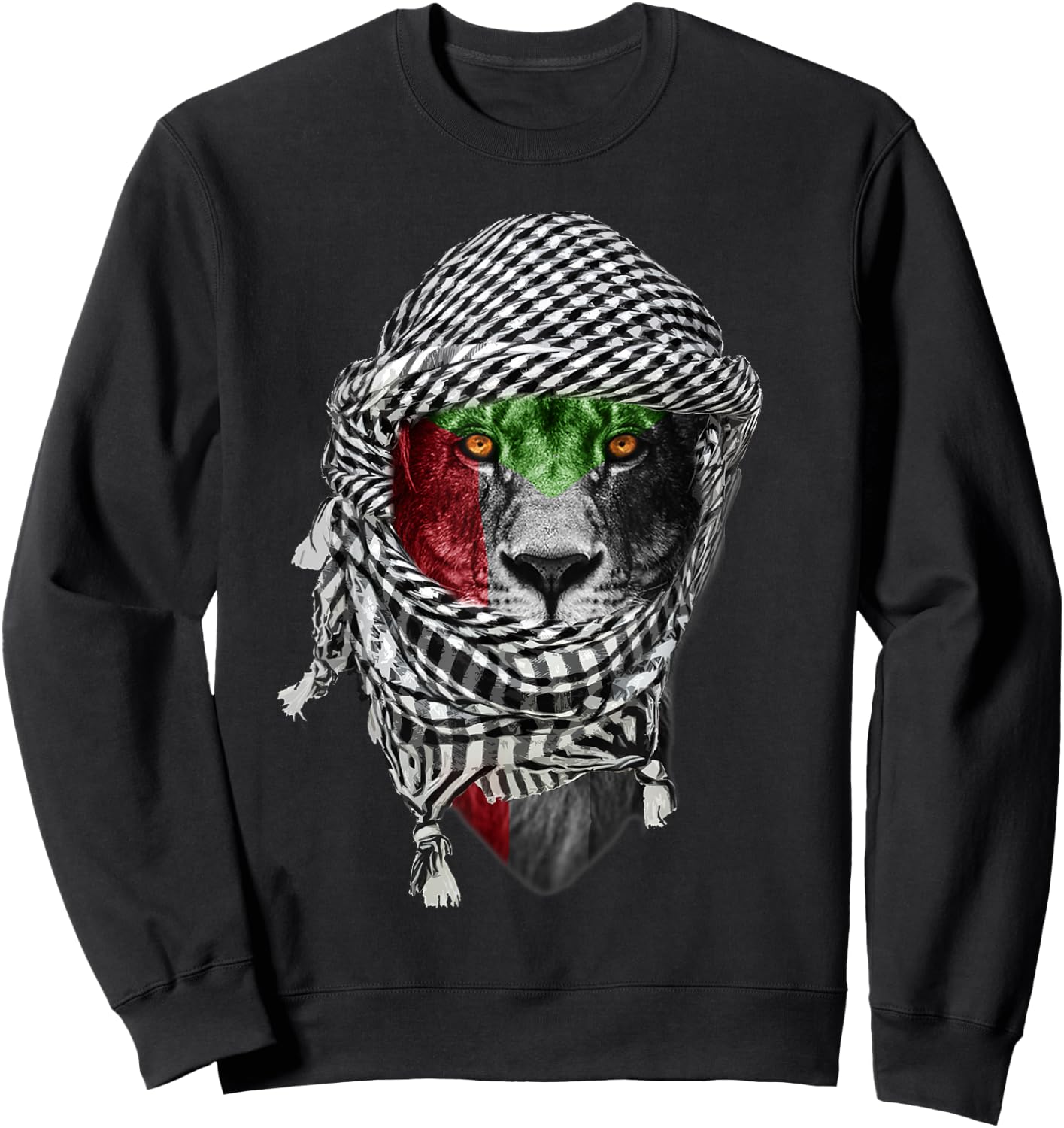Free Palestine, Palestinian Lion Sweatshirt - Sweatshirt | Black