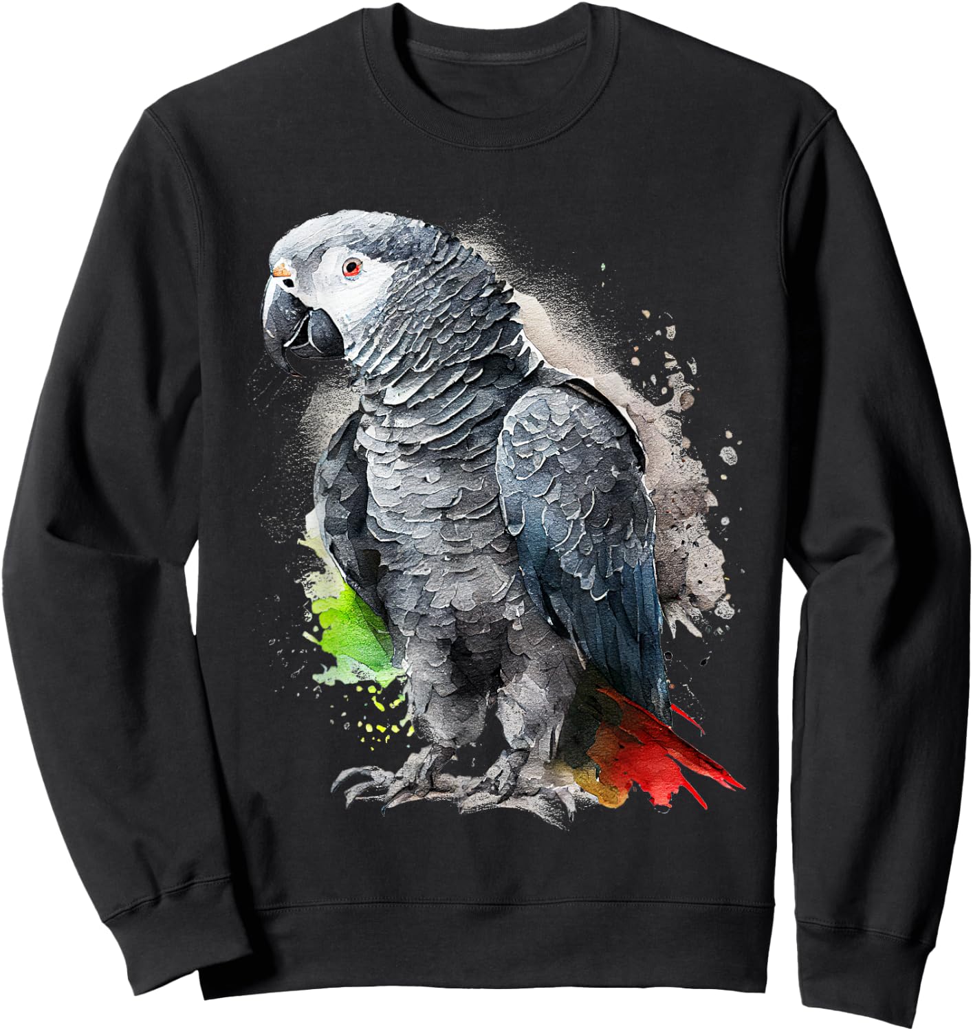 Beautiful African Grey Parrot Sweatshirt - Sweatshirt | Black