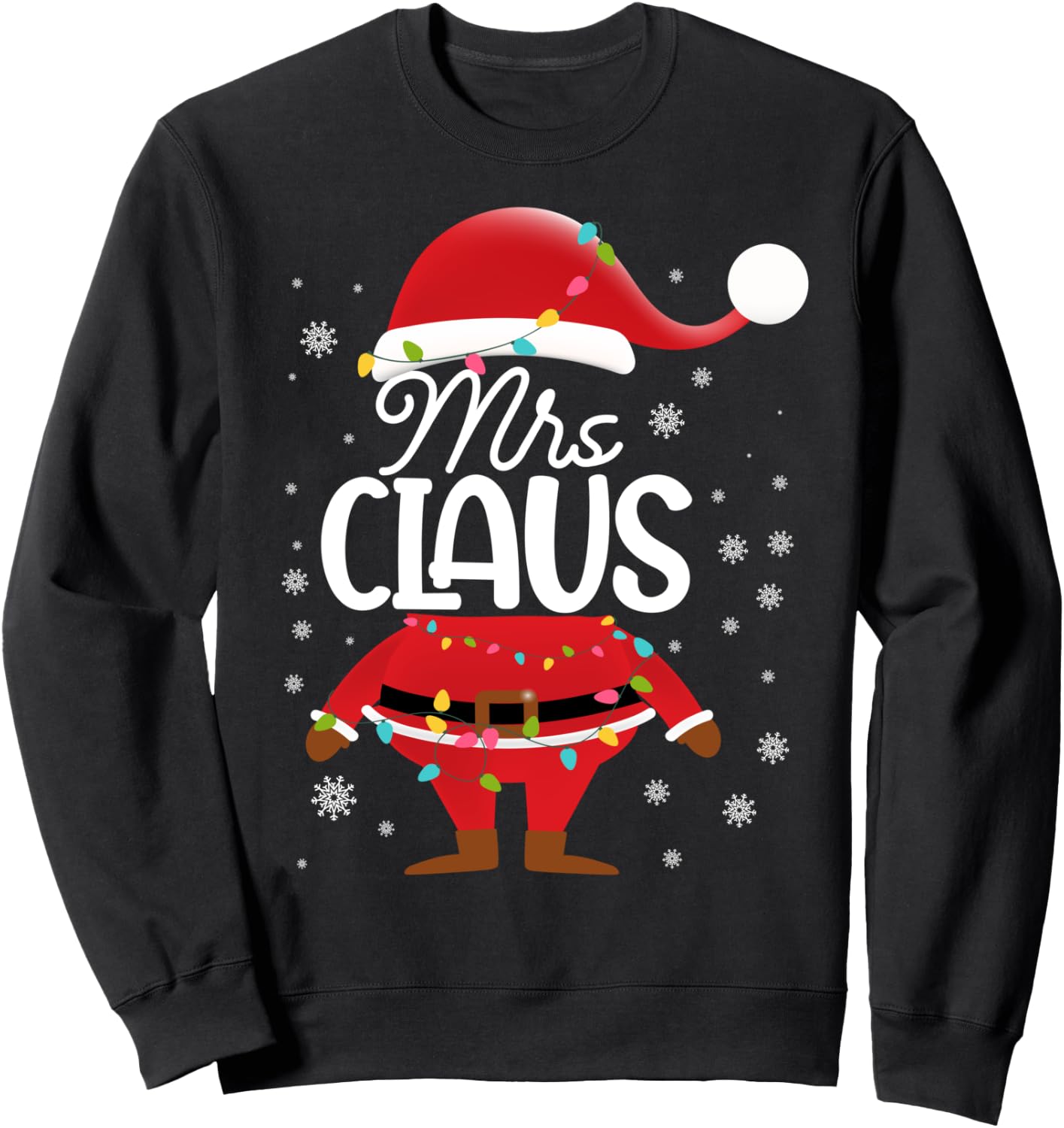 Family Santa Mrs Claus Matching Christmas Women Mom Wife Sweatshirt - Sweatshirt | Black