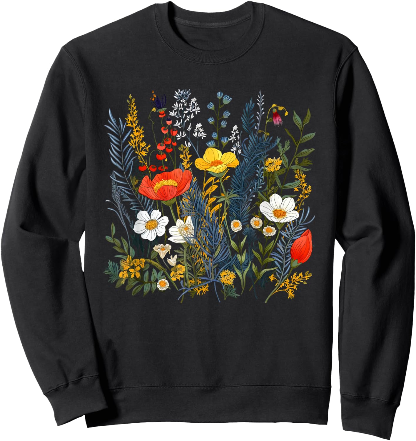 Summery colorful wild Flower for Flowers and Herbs Lovers Sweatshirt - Sweatshirt | Black