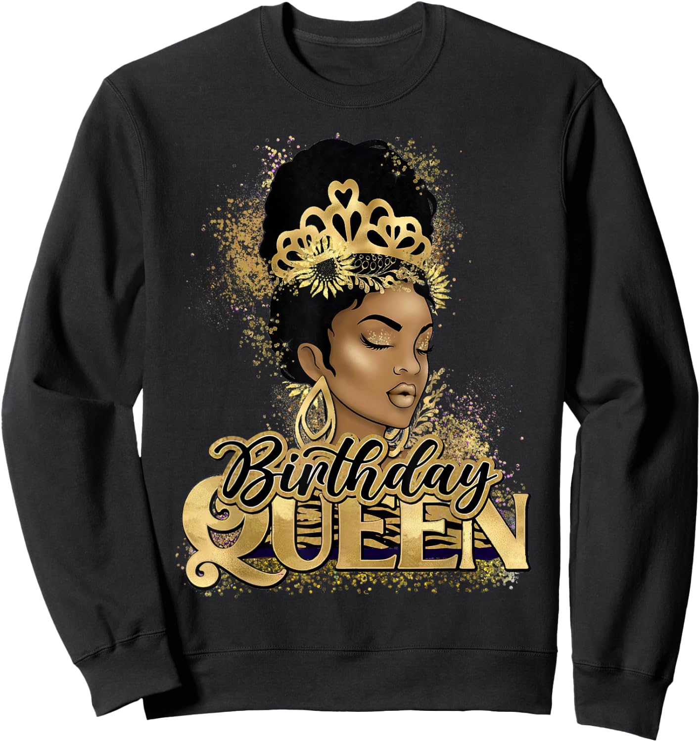 Birthday Queen African American Black Woman Sweatshirt - Sweatshirt | Black