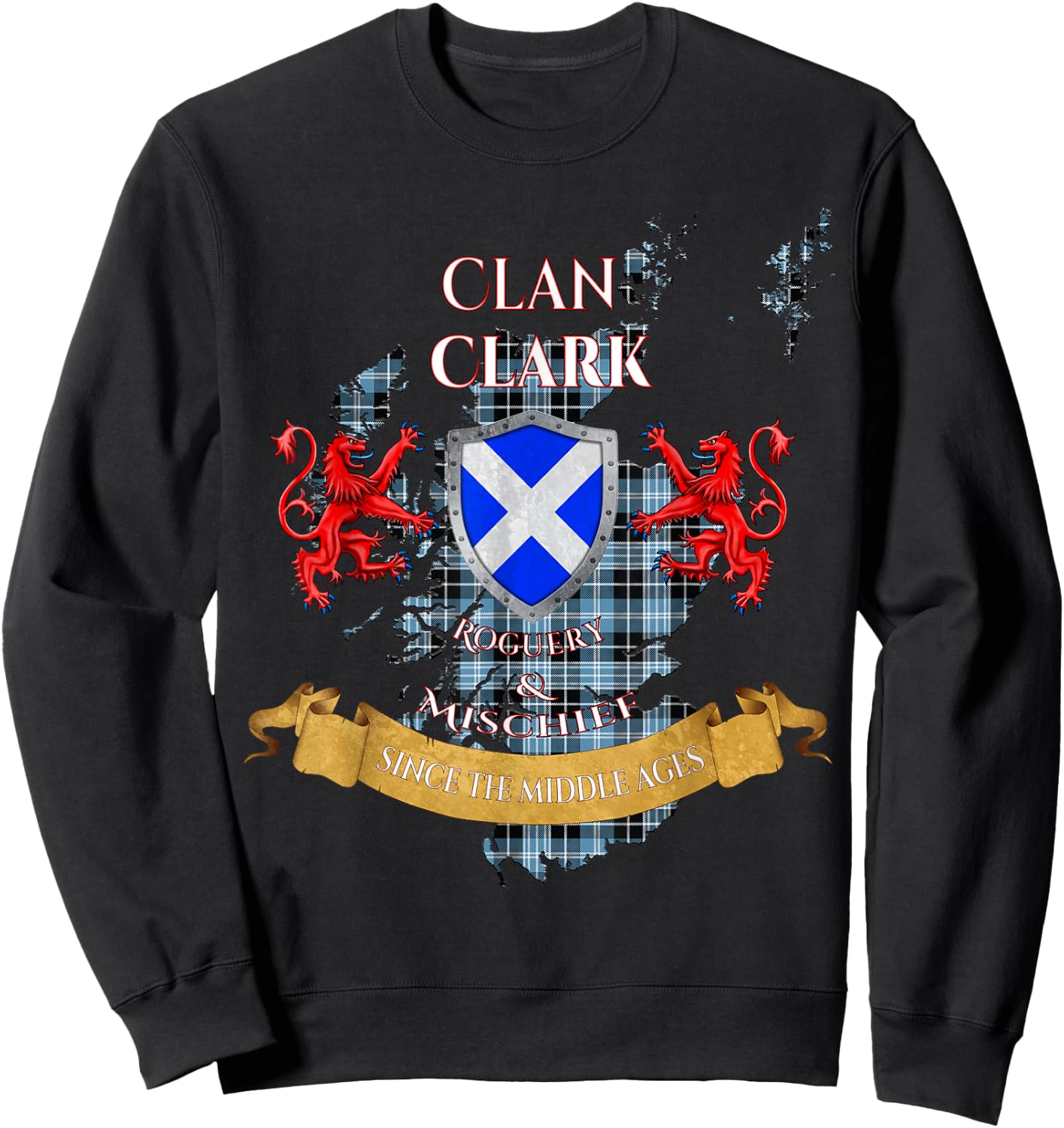 Clark Scottish Family Clan Middle Ages Mischief Sweatshirt - Sweatshirt | Black