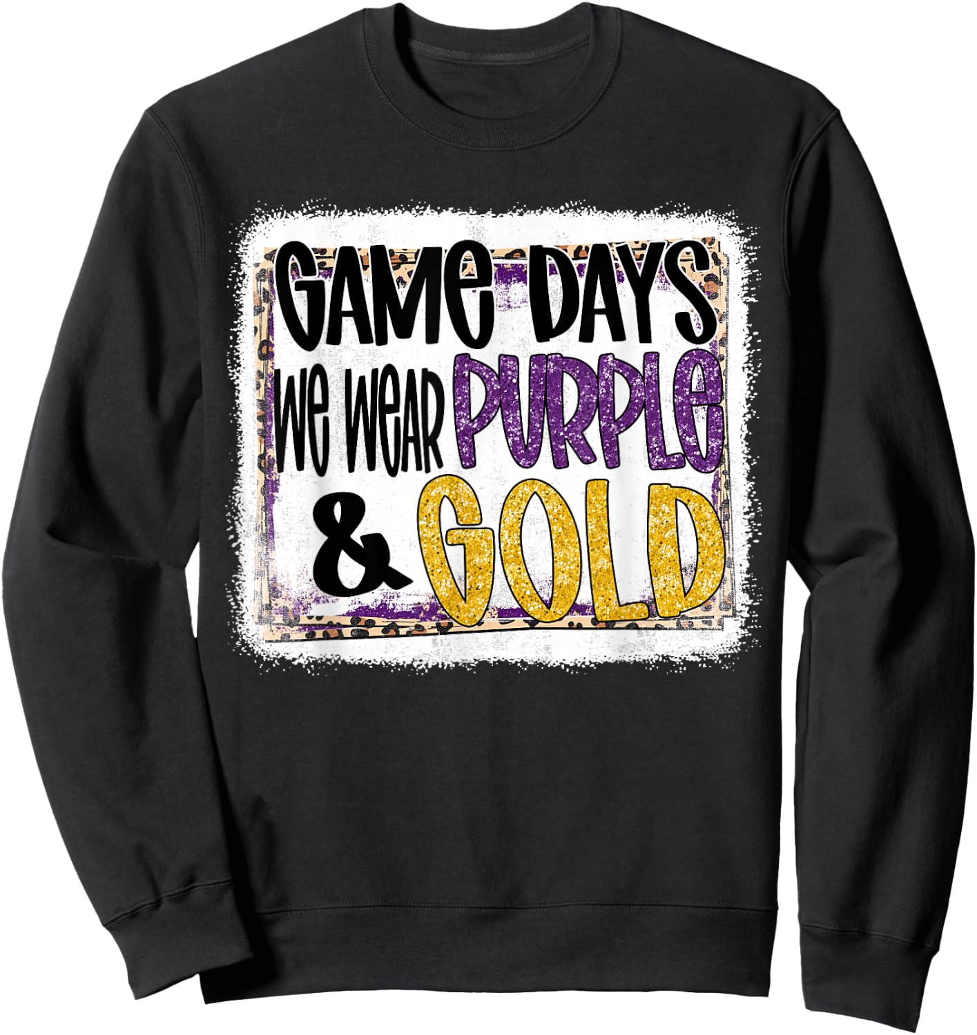 On Gameday Football We Wear Purple And Gold School Spirit Sweatshirt - Sweatshirt | Black