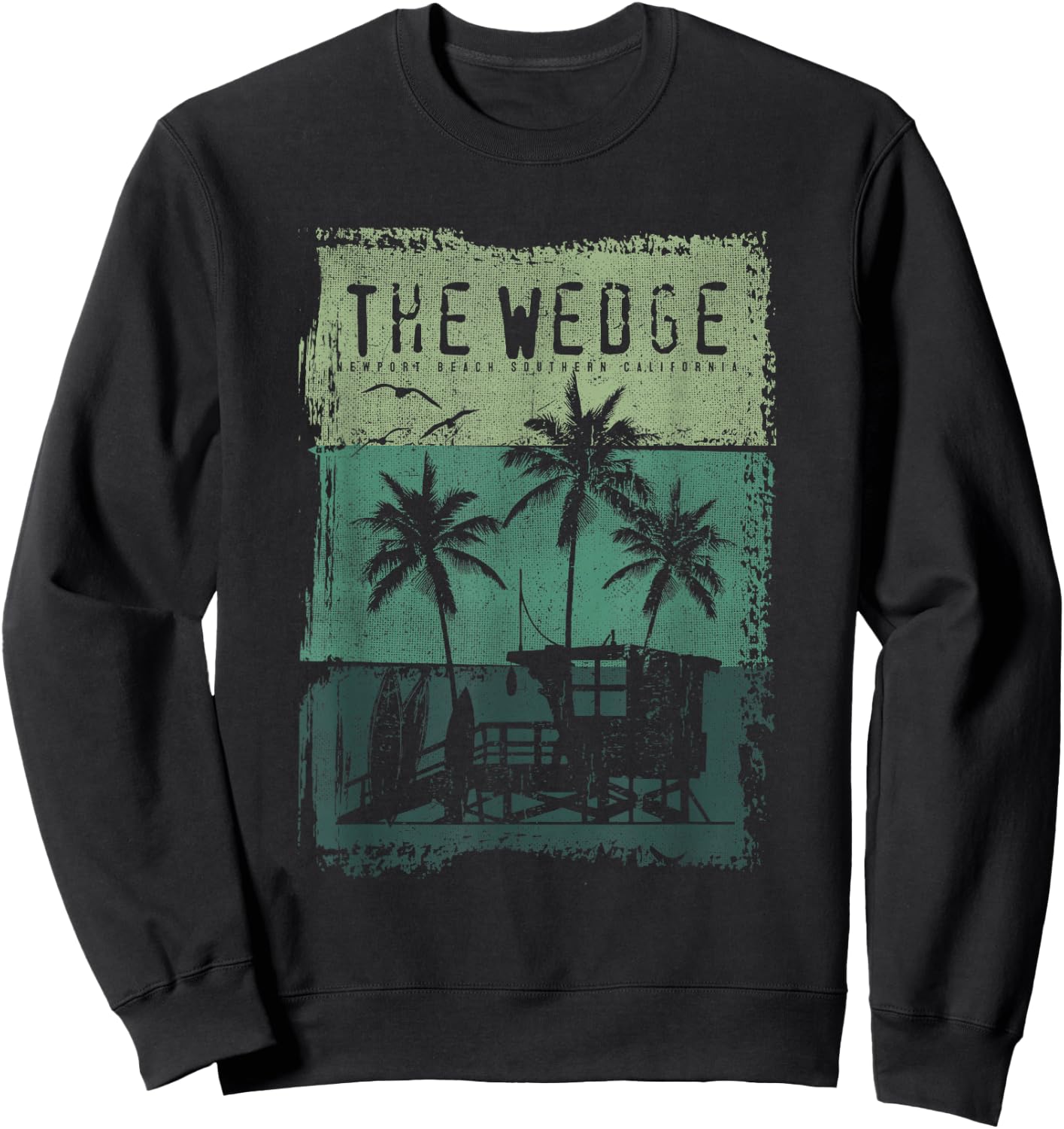The Wedge Newport Beach California Best Surf Spot Sweatshirt - Sweatshirt | Black