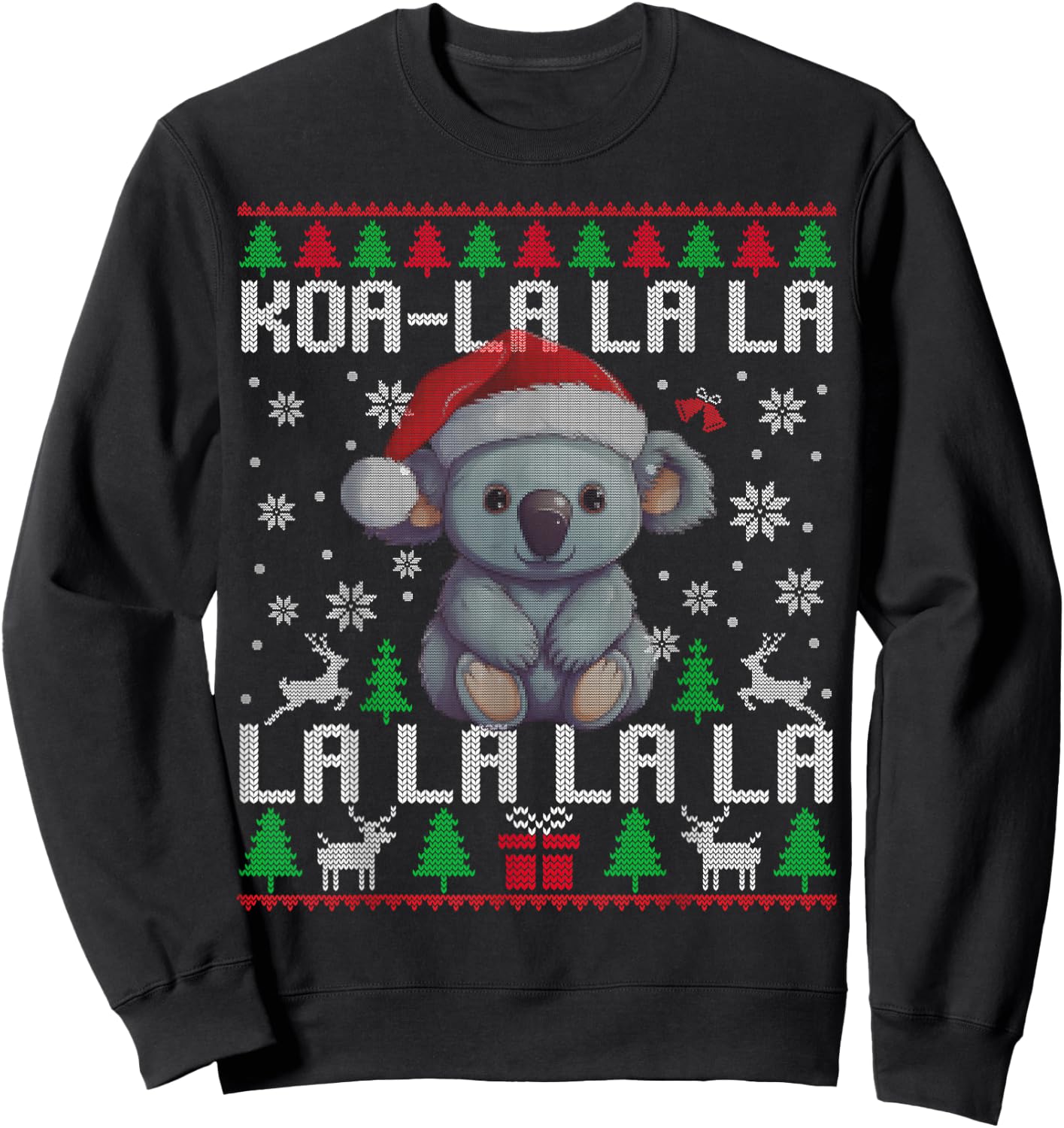 Koa-la la la Cute Koala Ugly Christmas Australian Men Kids Sweatshirt - Sweatshirt | Black
