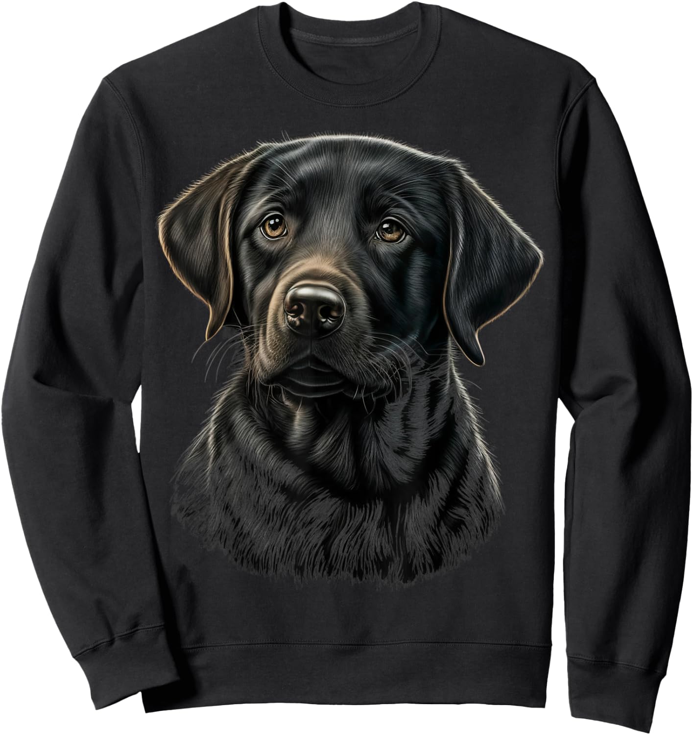 Cute black Labrador Dog on black Labrador Retriever Lover Sweatshirt - Sweatshirt | Black
