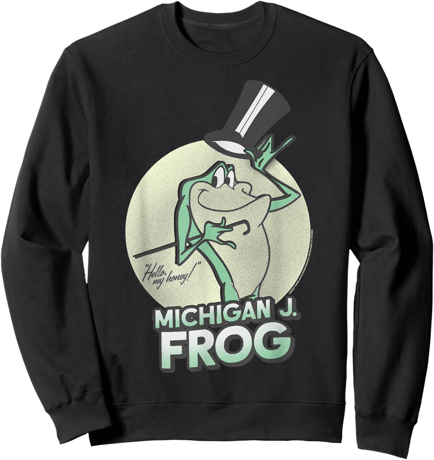 Looney Tunes Michigan J. Frog Classic Cartoon Iconic Logo Sweatshirt - Sweatshirt | Black