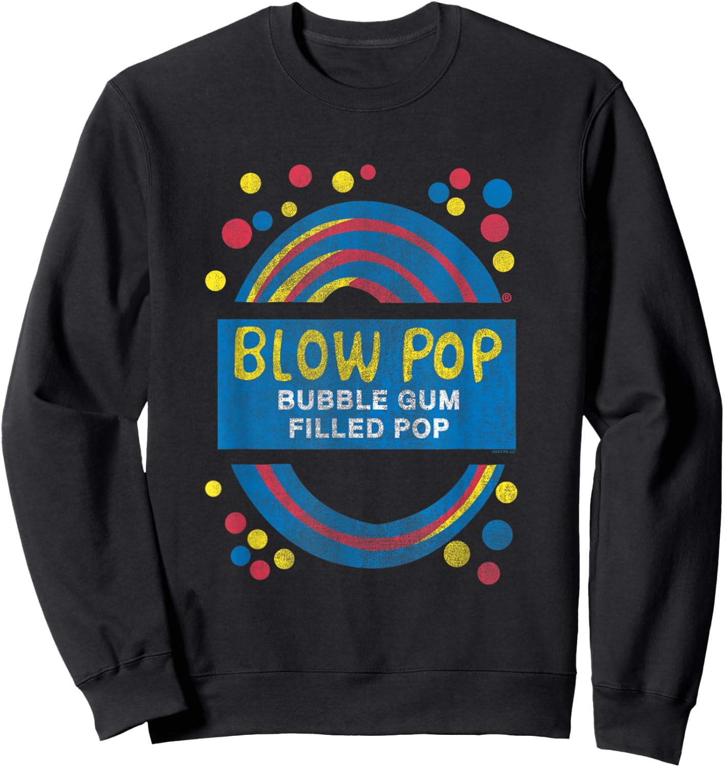 Charms Blow Pop Retro Wrapper Logo Sucker Candy Sweatshirt - Sweatshirt | Black