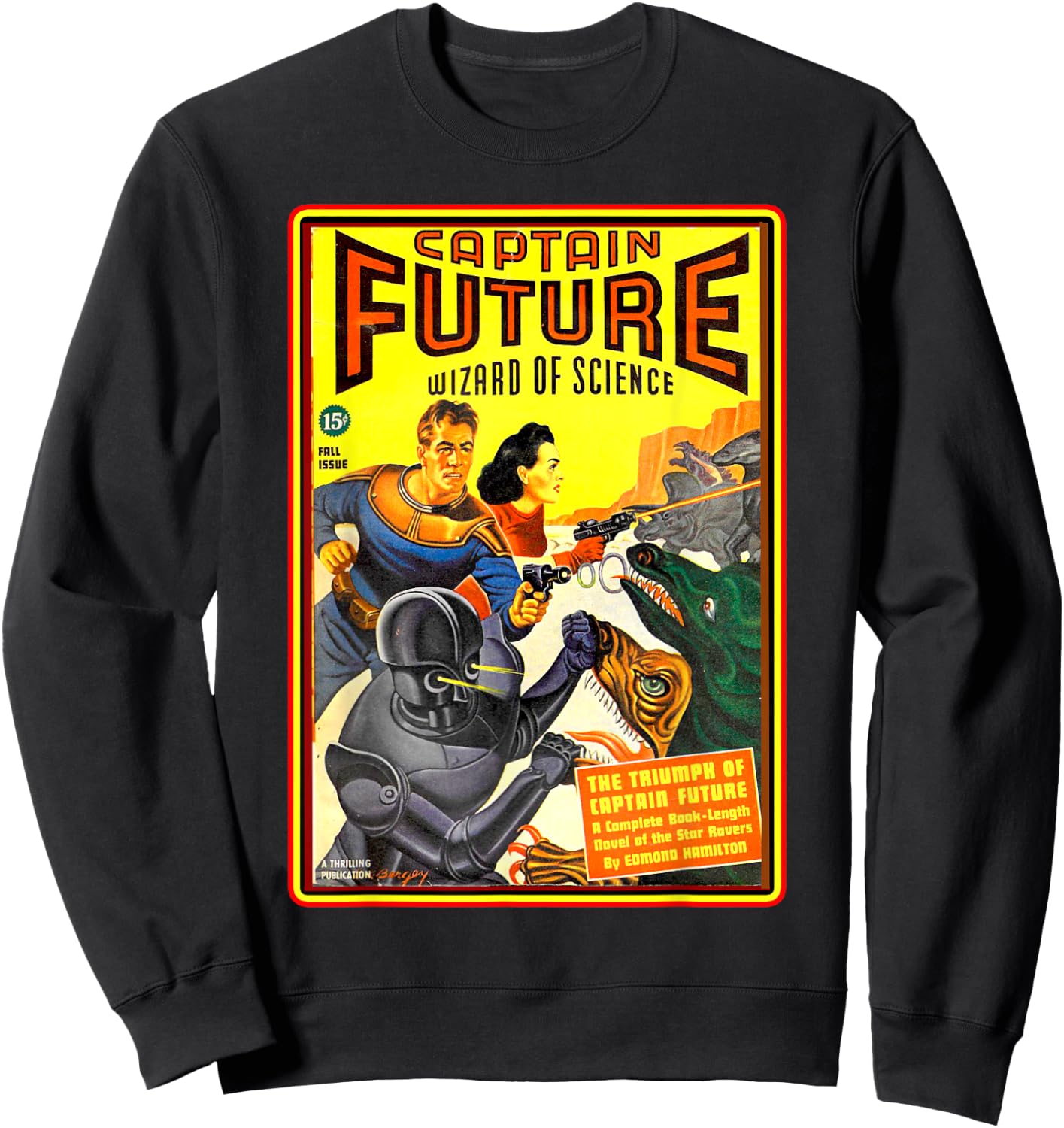 Retro Vintage Captain Future Comic Magazine Sweatshirt - Sweatshirt | Black